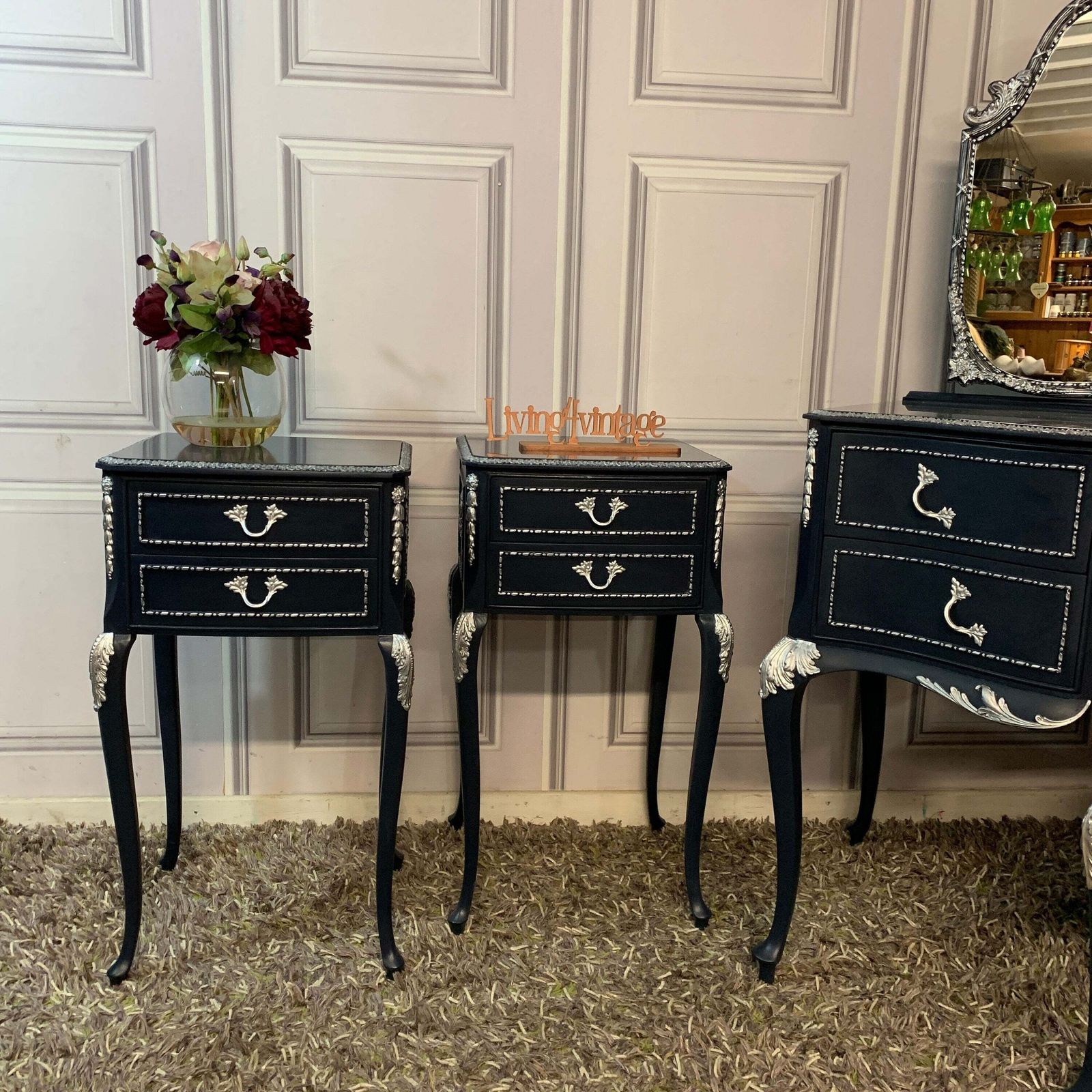 Painted Bedside Tables Louis Style Bedsides Olympus Furniture Nightstands photo 595.0