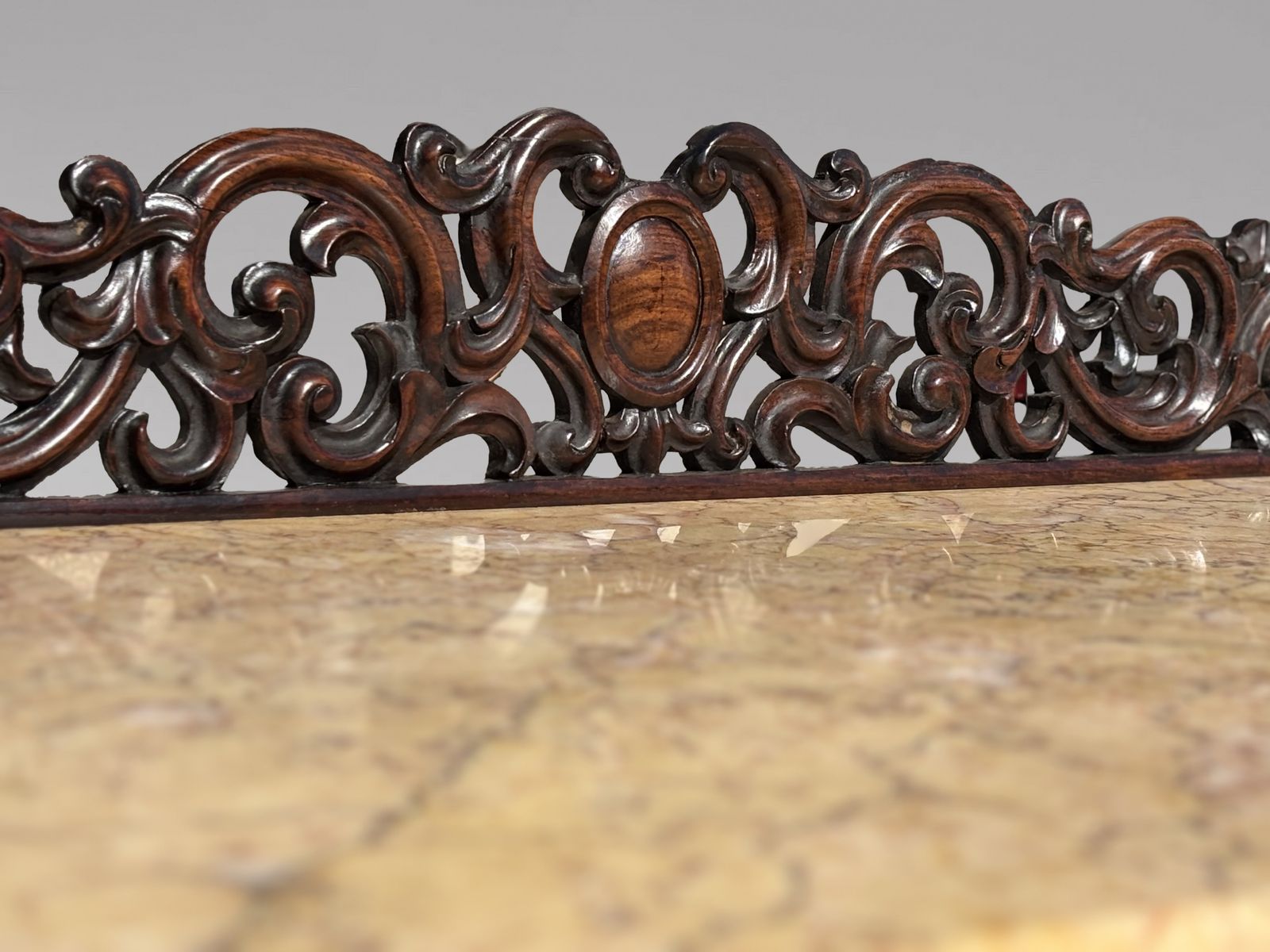 5800.0 Early 19th Century William IV Period Carved Rosewood Marble Top Console photo