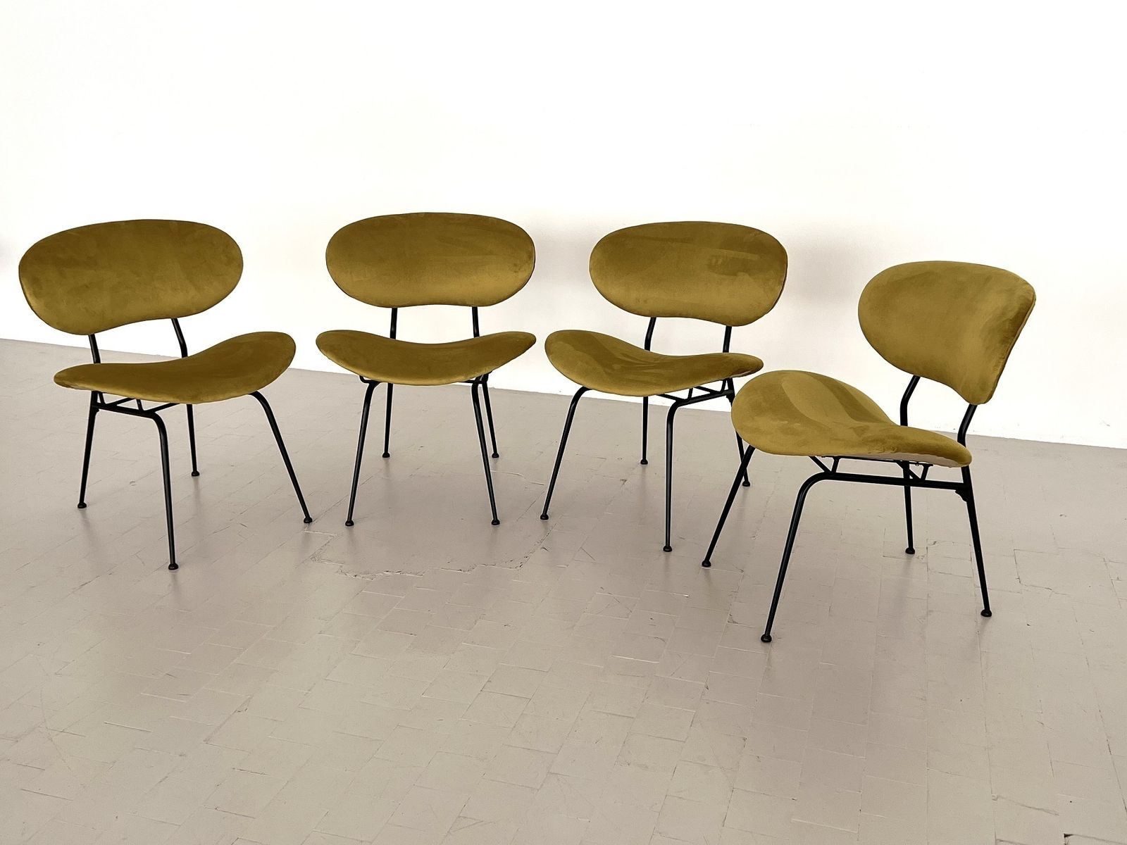 Italian Reupholstered Lounge Chairs By Gastone Rinaldi, Set Of Four photo 2100.0