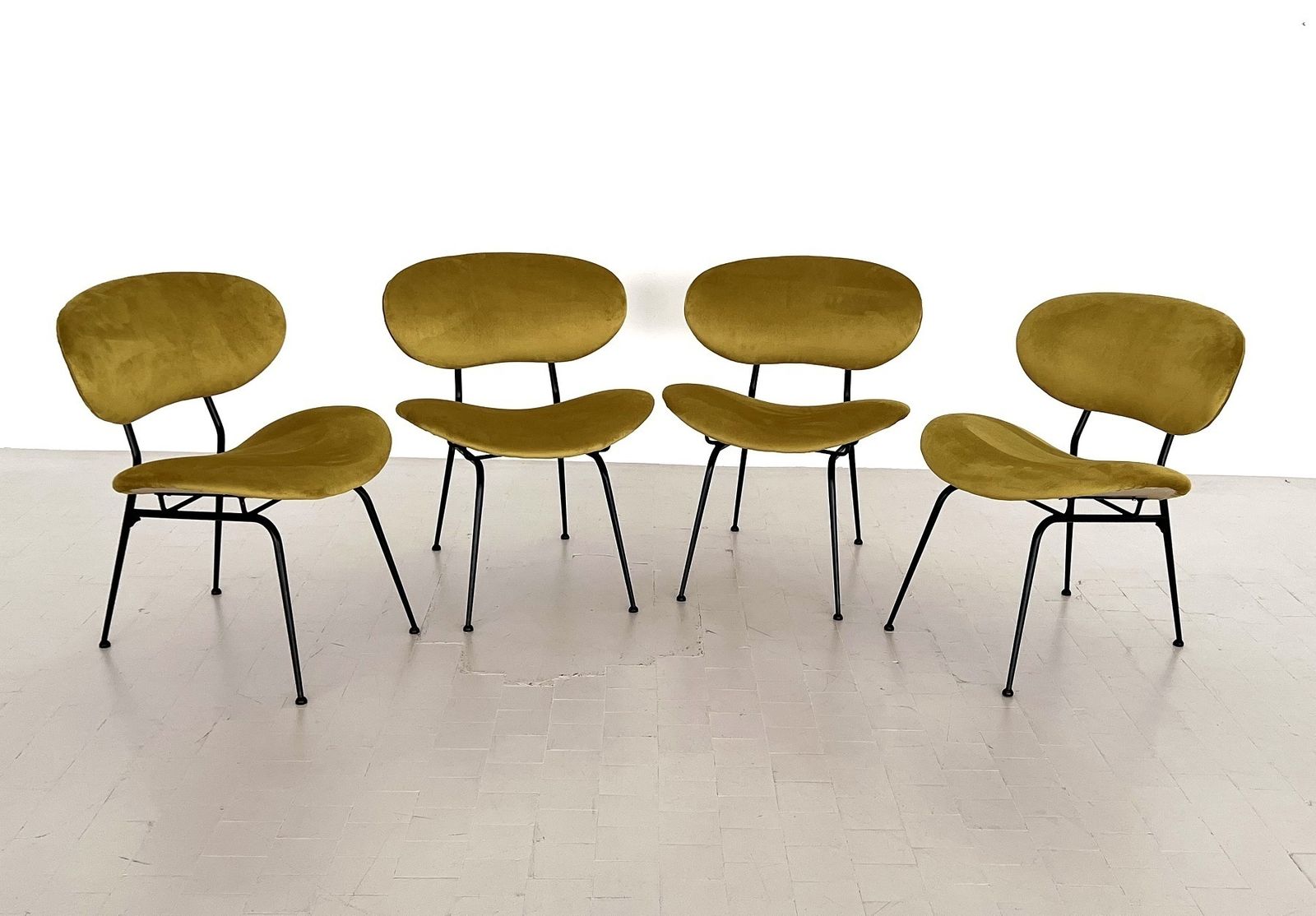 Italian Reupholstered Lounge Chairs By Gastone Rinaldi, Set Of Four photo vinterior