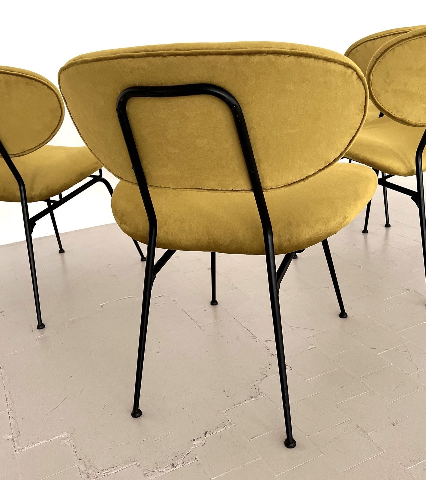 Italian Reupholstered Lounge Chairs By Gastone Rinaldi, Set Of Four photo vintage