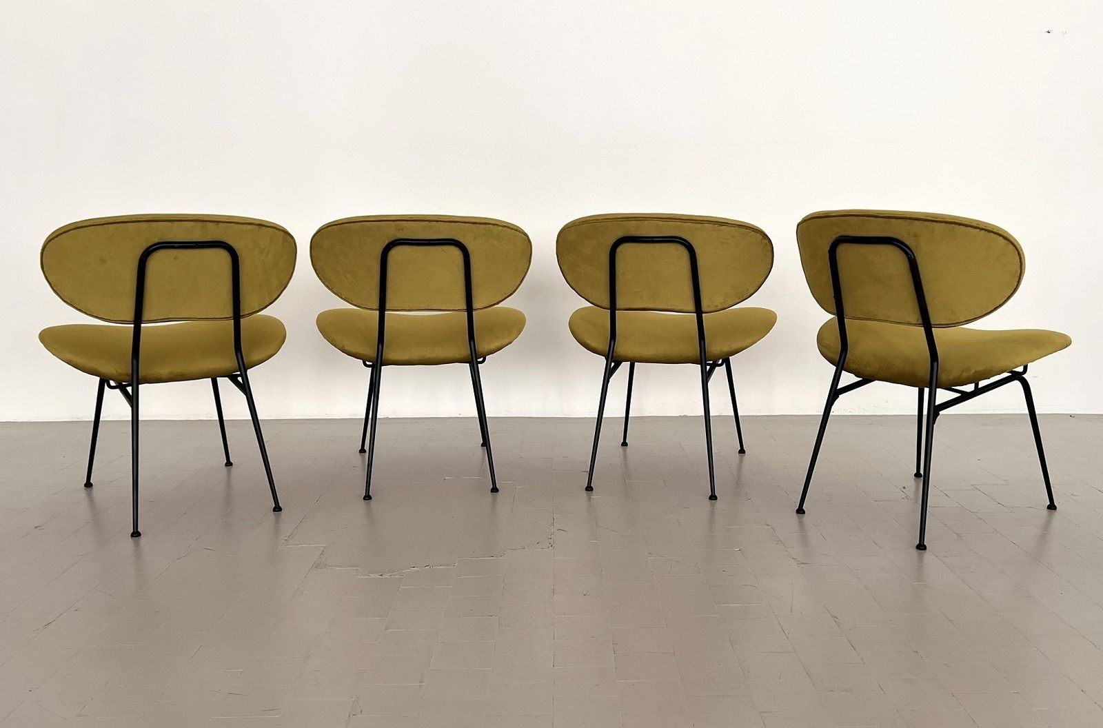 Furniture Italian Reupholstered Lounge Chairs By Gastone Rinaldi, Set Of Four photo