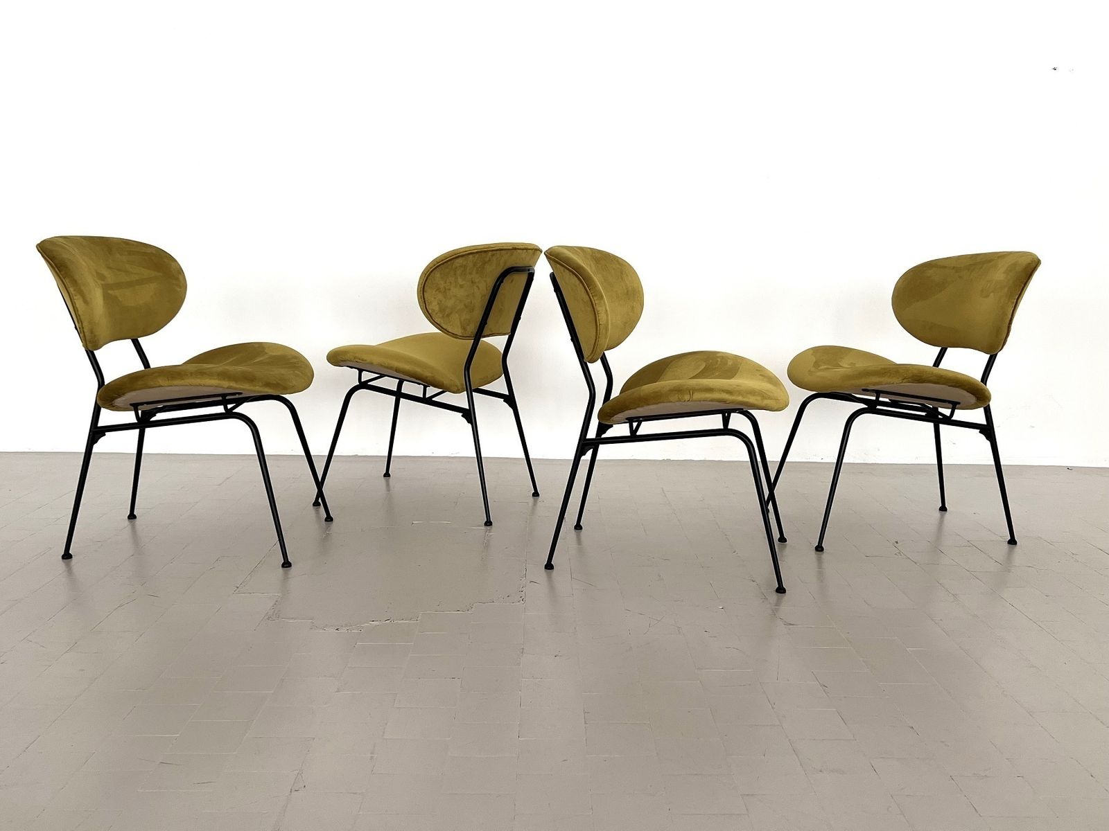 2100.0 Italian Reupholstered Lounge Chairs By Gastone Rinaldi, Set Of Four photo