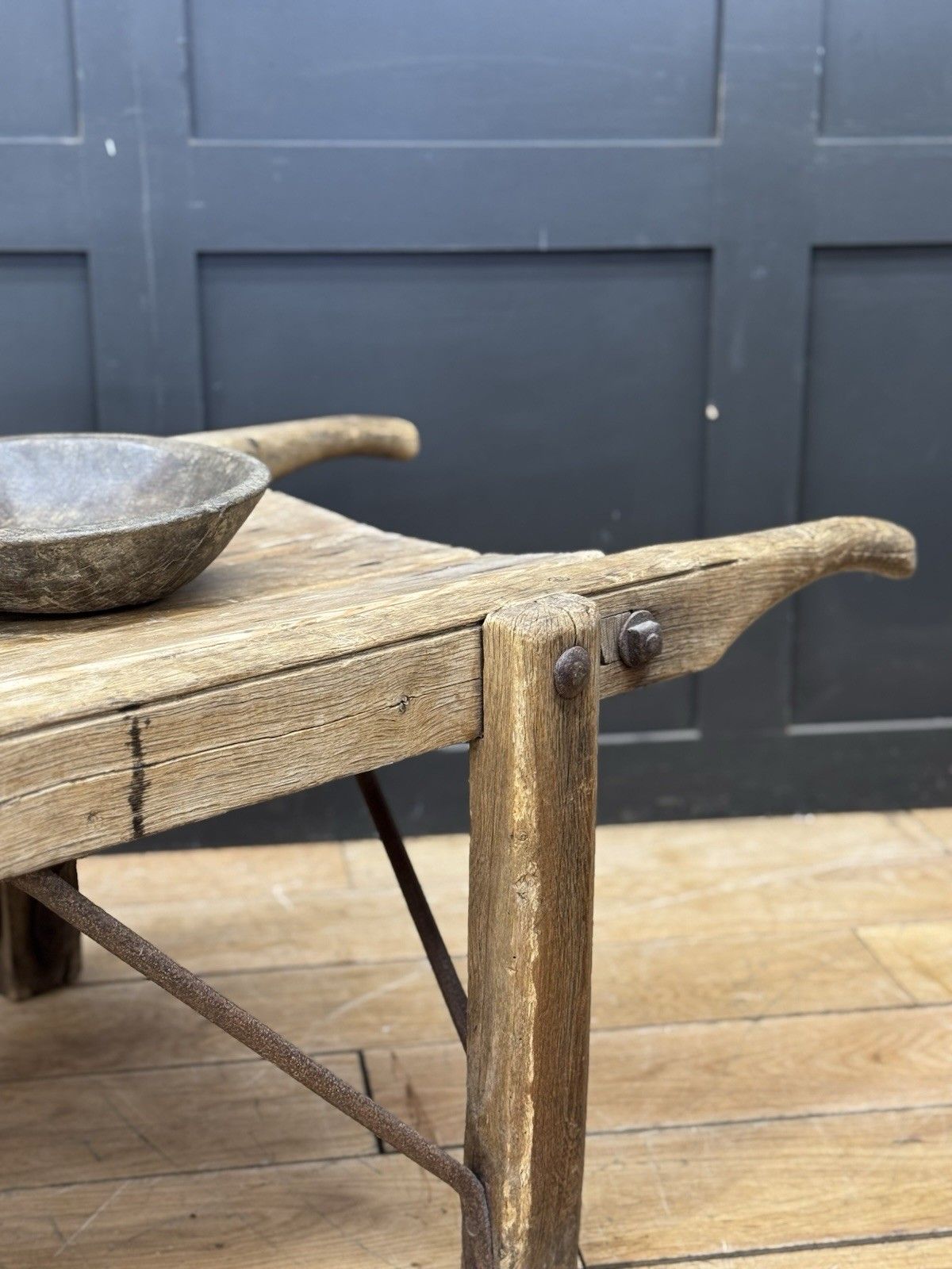 Victorian Pine Funeral Bier / Body Stretcher – Antique Rustic Coffee Table photo for sale