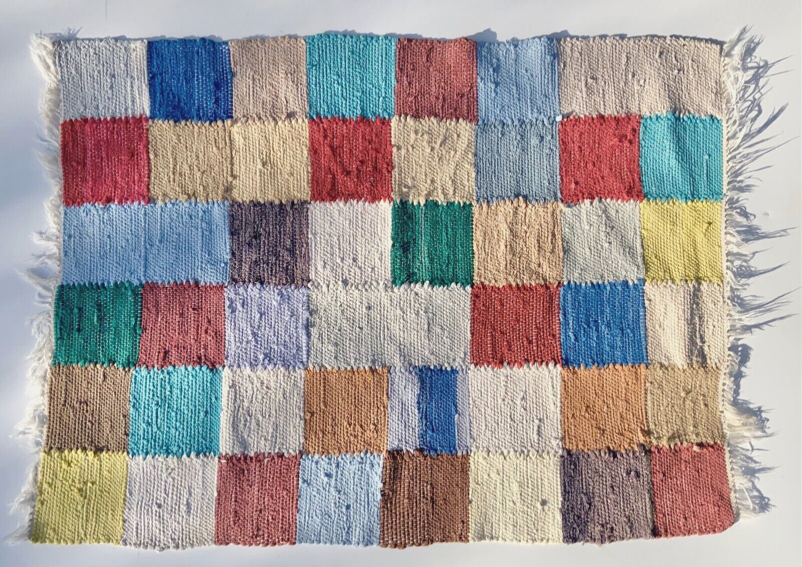 Swedish Handwoven Rag Rug, Cotton, Craftsmanship, Multicolour, 103cm X 77cm photo furniture