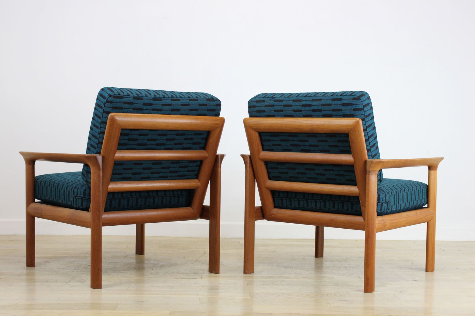Pair Danish Teak 1960’s Armchairs By Sven Ellekaer For Komfort photo for sale
