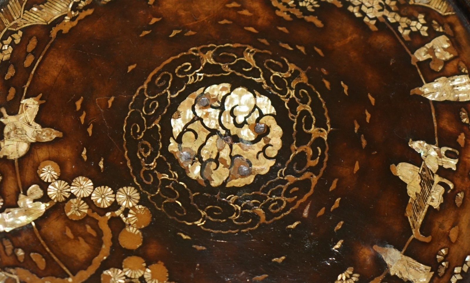 Pair Of Antique Chinese Chinoiserie Circa 1880 Mother Of Pearl Side End Tables photo buy