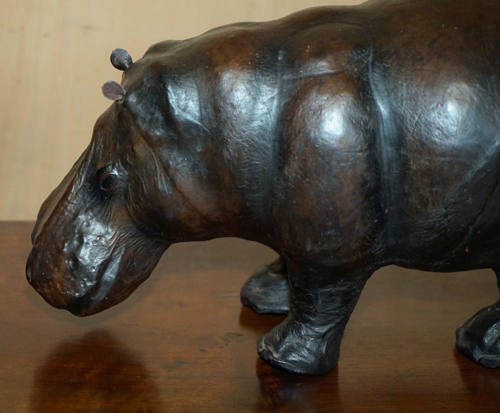 photo furniture Pair Of Liberty's Omersa Mother & Calf Leather Hippopotamus Footstool Hippo's