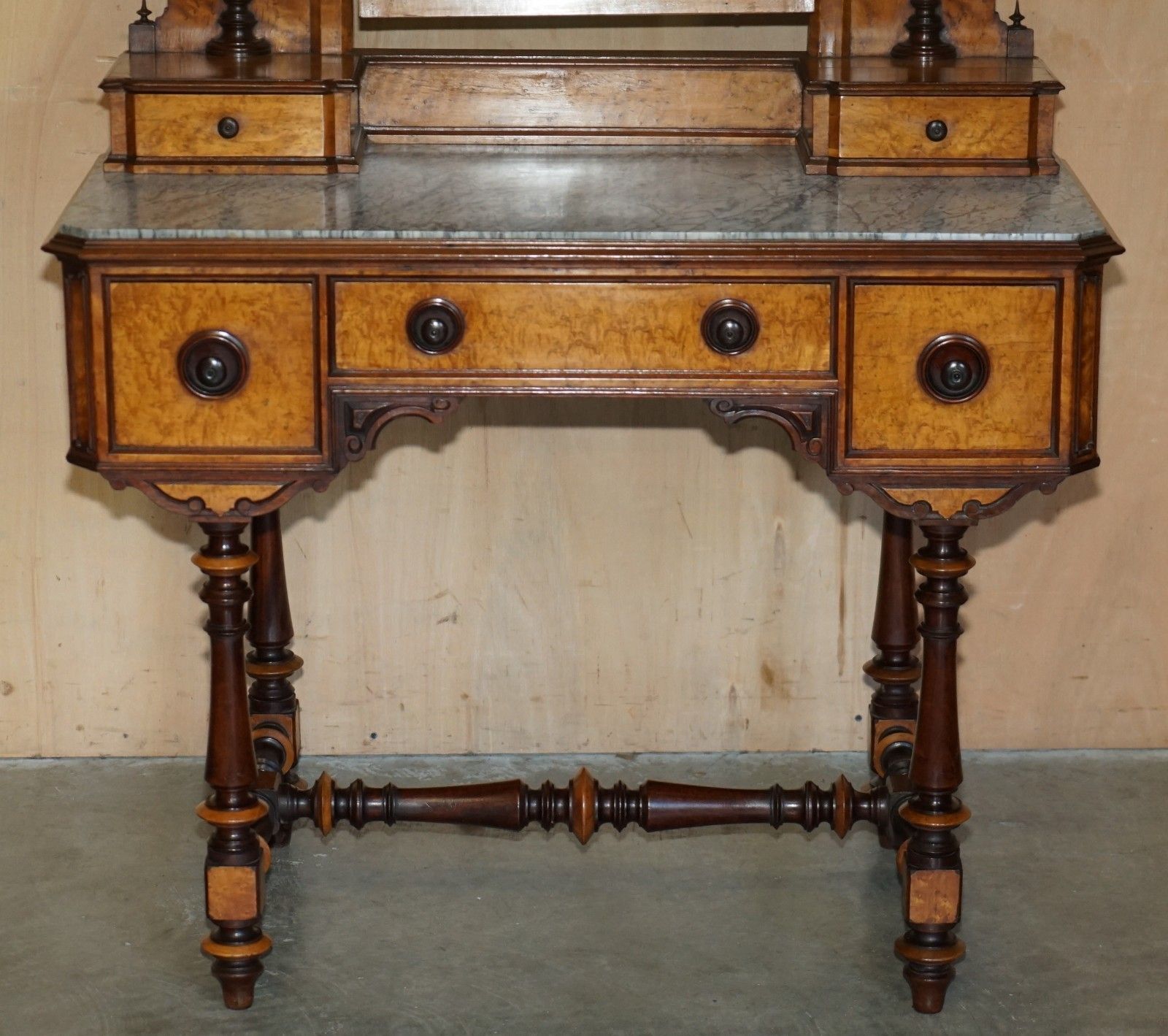 Fully Restored Aesthetic Movement Amboyna Ebony Antique Victorian Dressing Table photo for sale