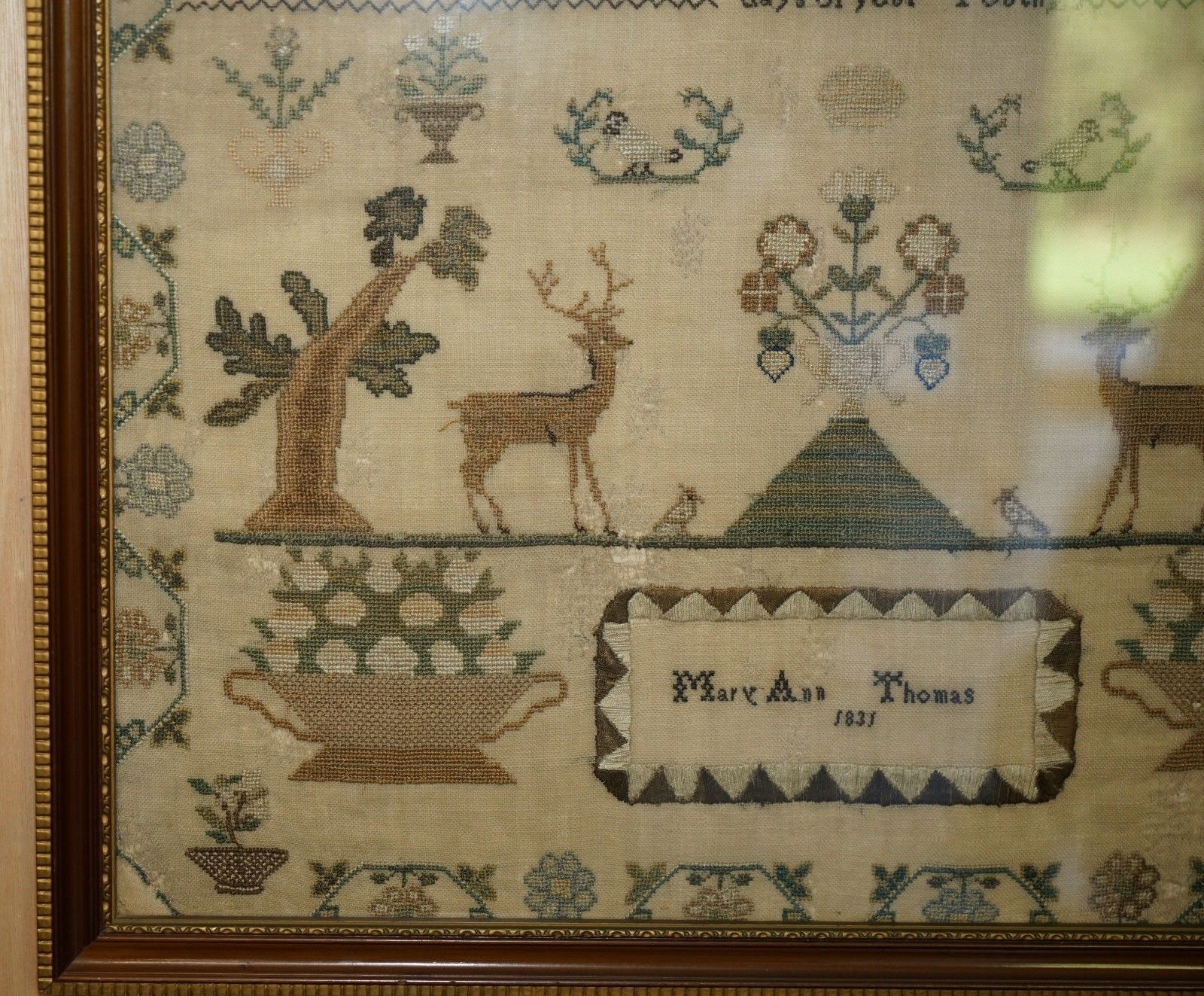 Antique 1831 Original William IV Needlework Sampler Depicting A Verse On Youth photo vinterior