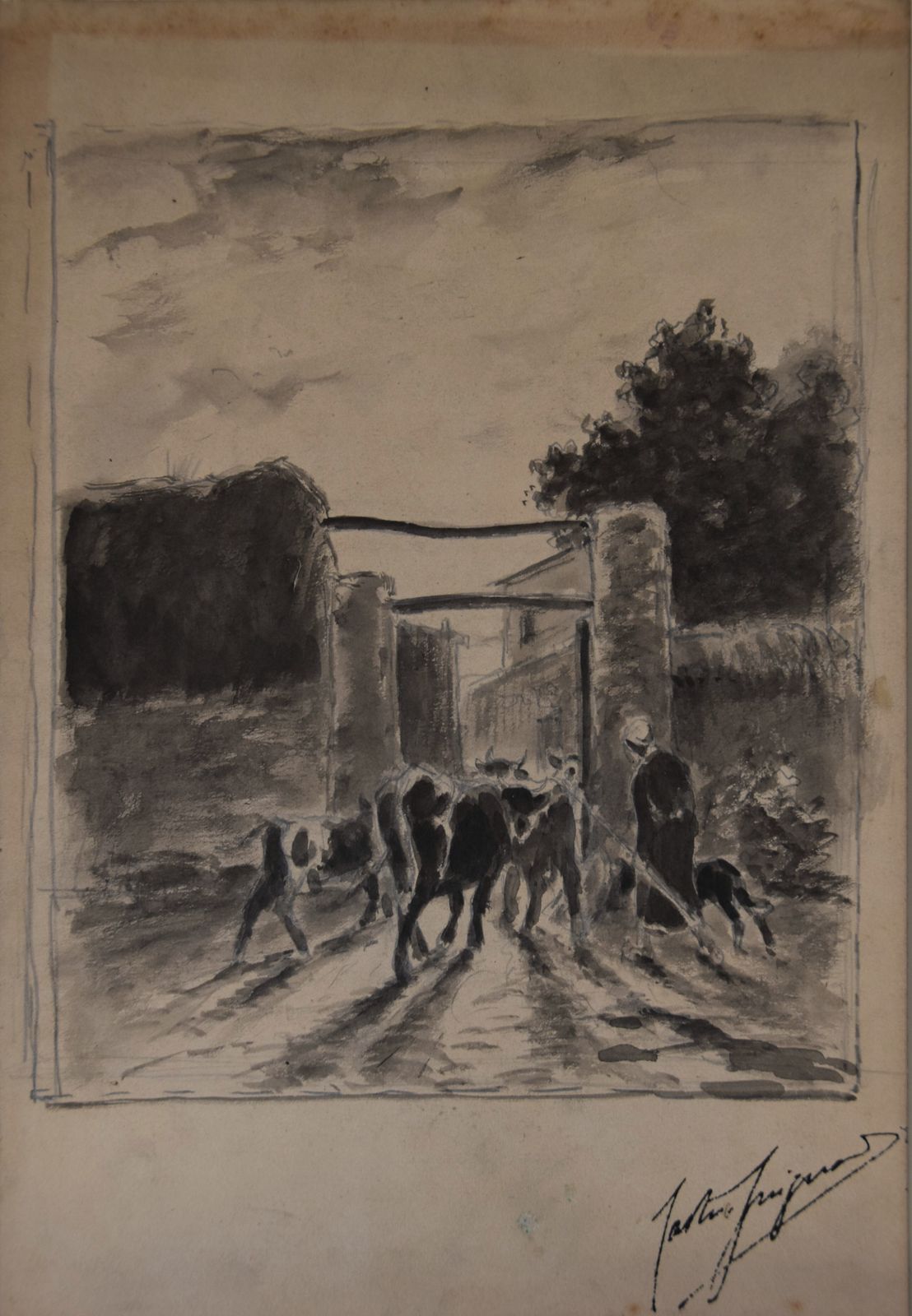 Gaston Guignard, Return To The Farm At Sunset (Circa 1880)