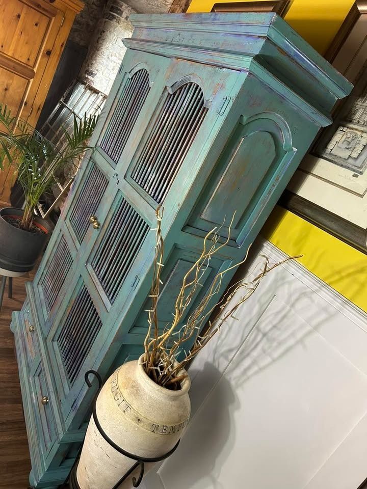 Vintage Indonesian Oak Slatted  Larder/Pantry