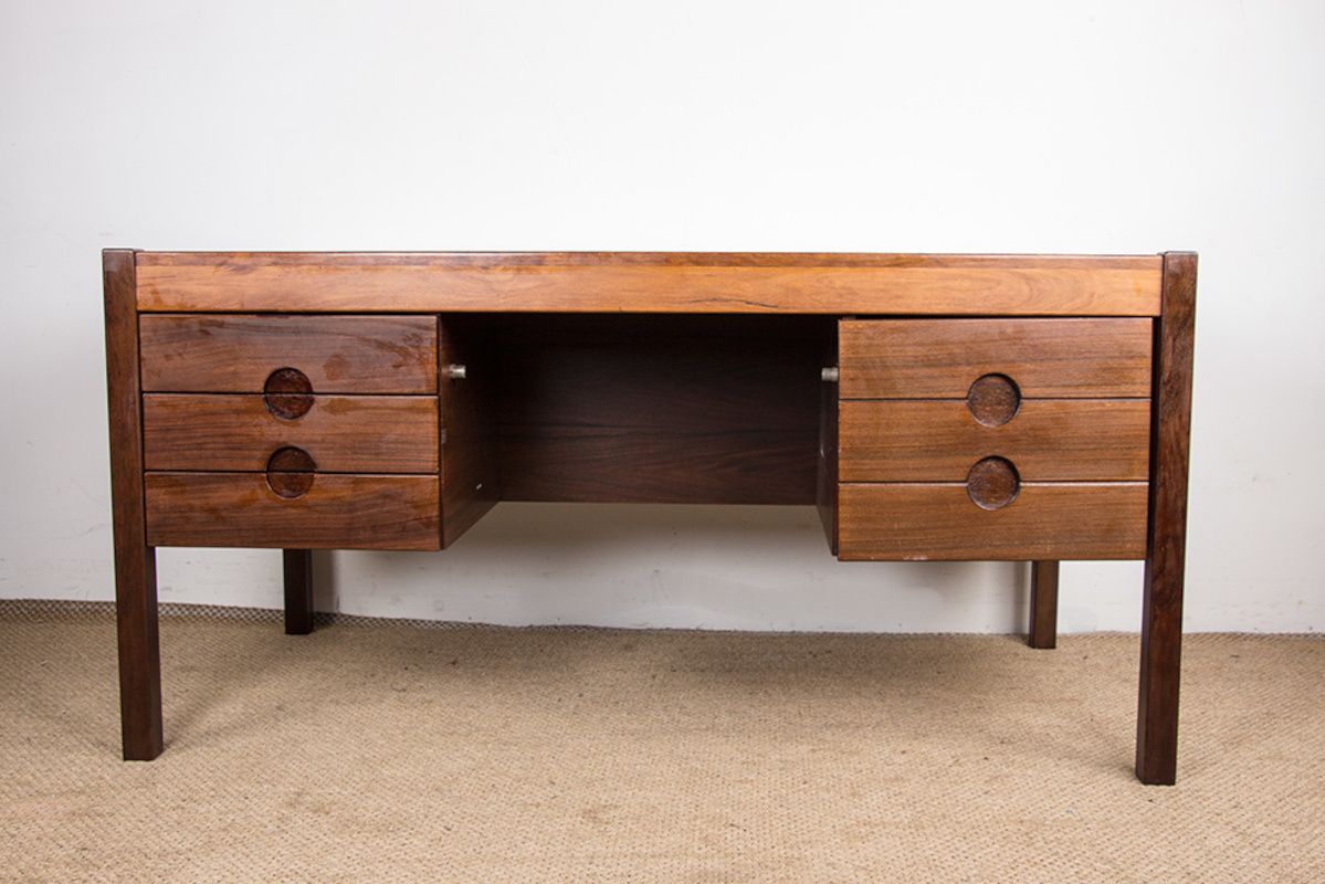 1500.0 Large Danish Rosewood Executive Desk By Christian Linneberg 1960. photo