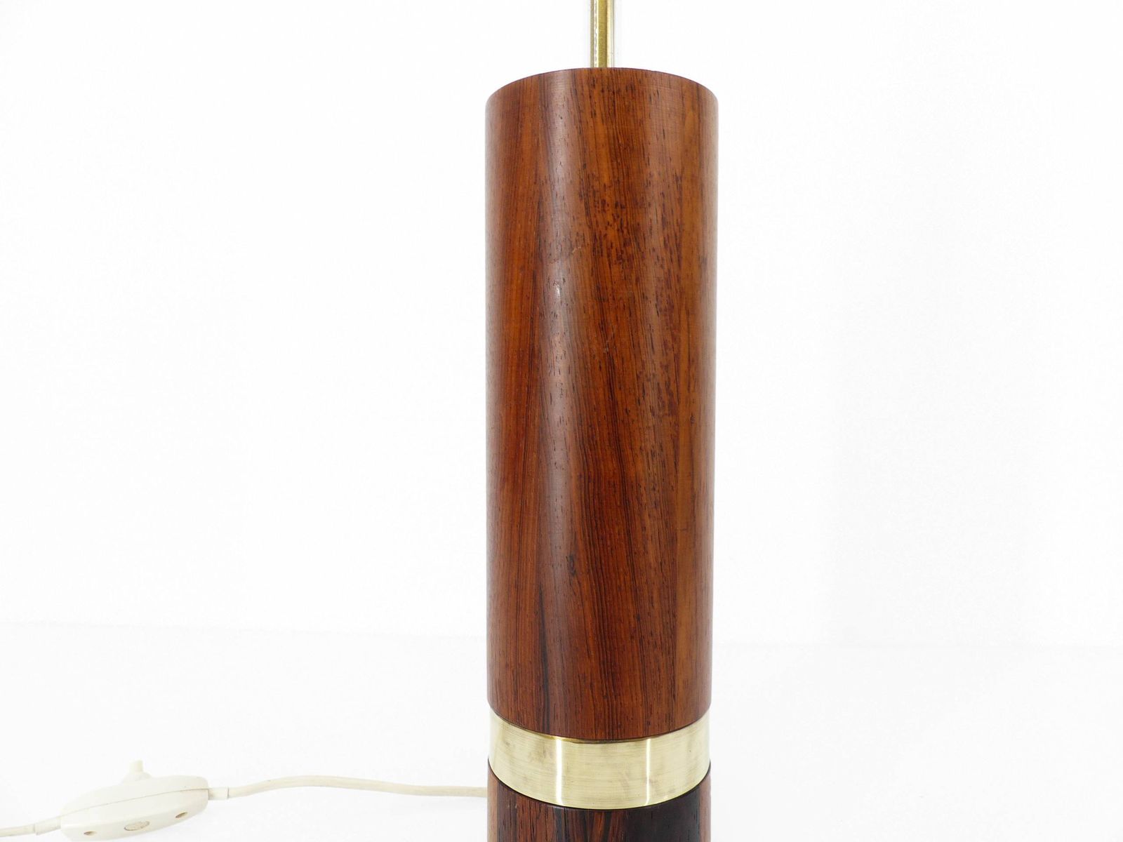 Scandinavian Lamp Base In Exotic Wood And Brass, Circa 1970 photo Lighting