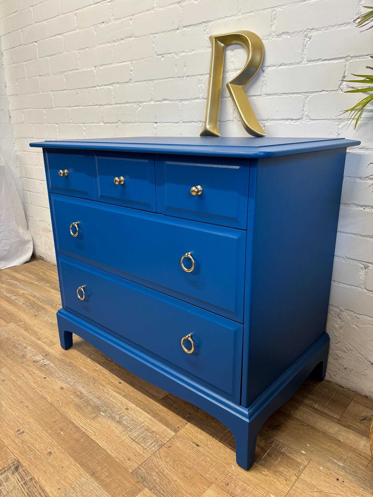 Stag Minstrel 3 Over 2 Chest Of Drawers Painted Blue photo Furniture