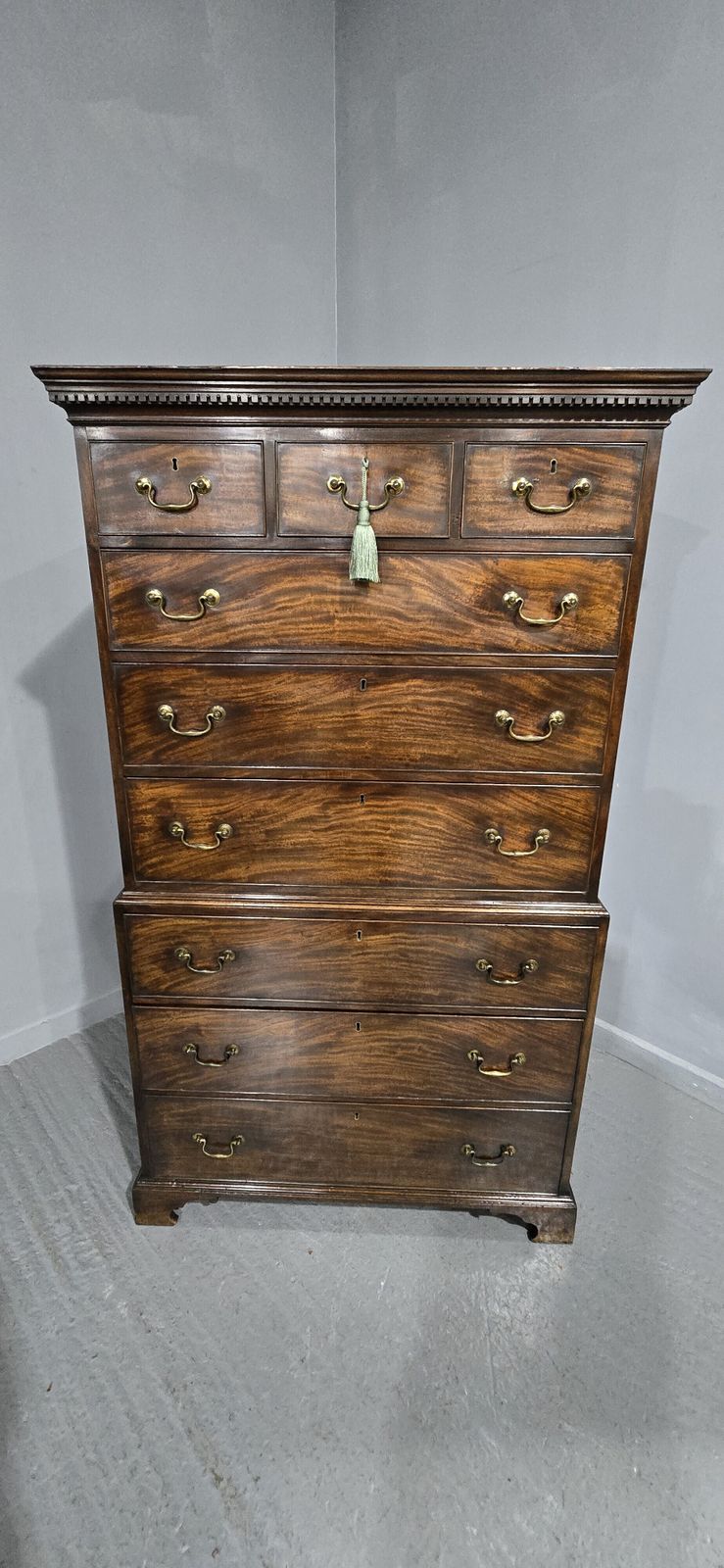 Super Georgian Mahogany Chest On Chest Of Drawers photo vintage