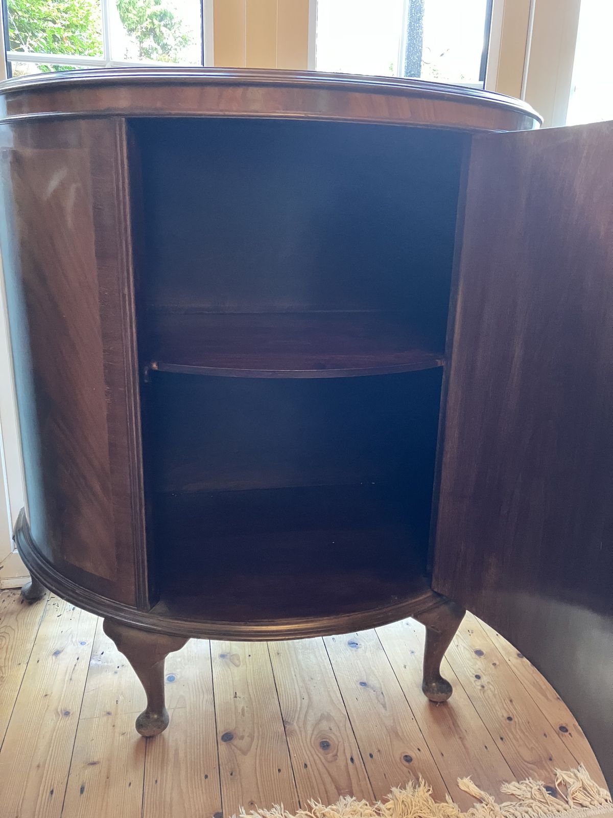 Antique Mahogany Demi Lune Cabinet photo furniture