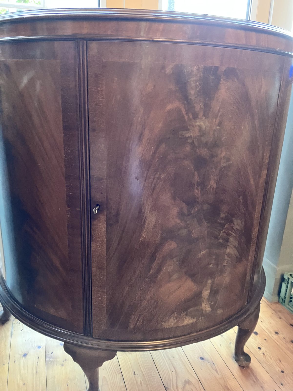 Antique Mahogany Demi Lune Cabinet photo 300.0