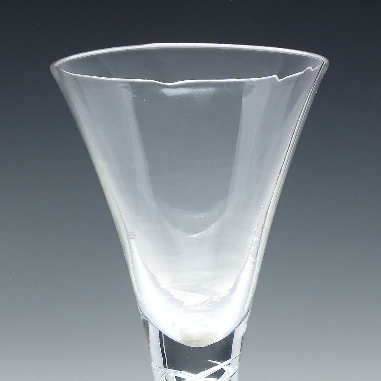 Classic Georgian Multi Spiral Air Twist Wine Glass C1750 photo for sale