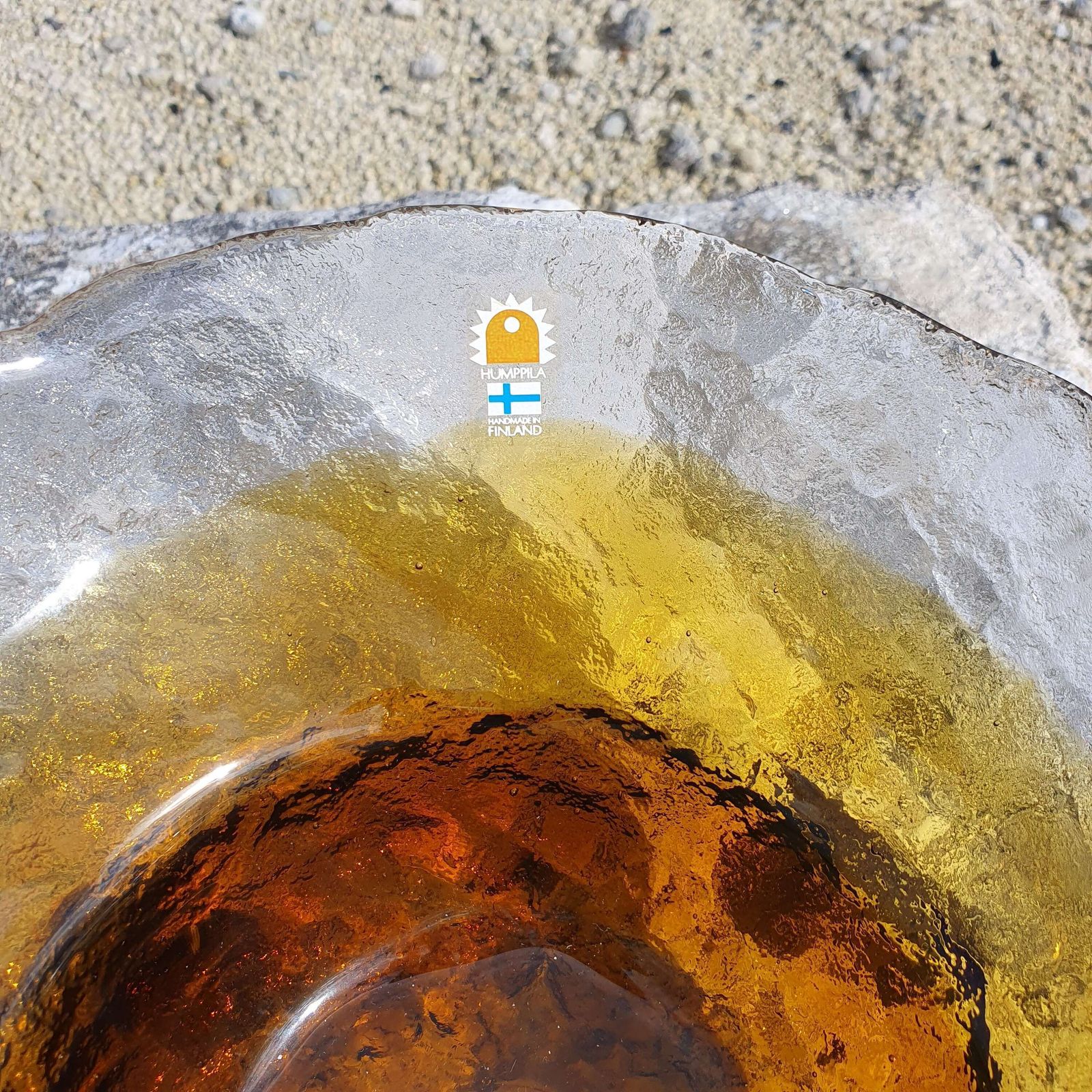 Pertti Santalahti For Humppila, Finland. A "Kivi Set" Glass Bowl. (1975   1985) photo vinterior