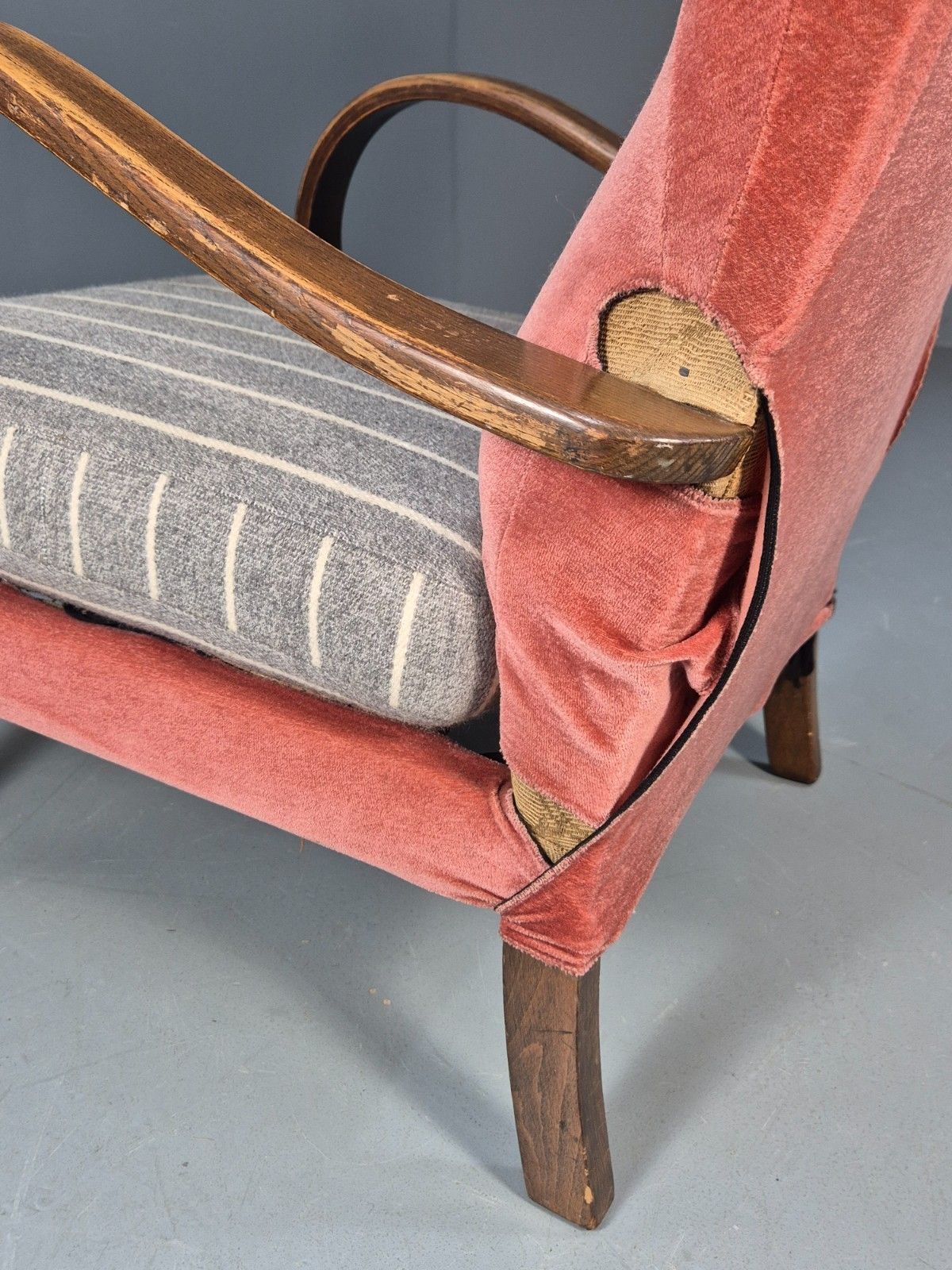 photo buy Vintage 1950s Lounge Chair Wingback Beech Frame Retro Eb10265 Mben