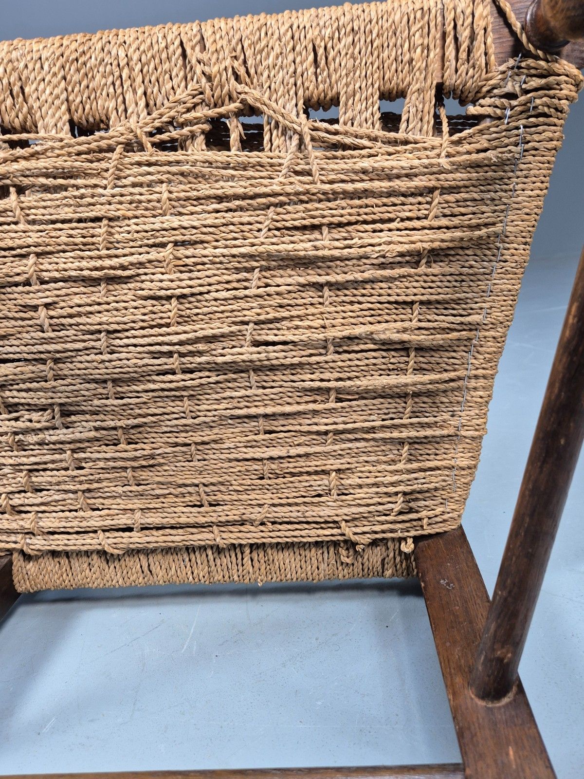 photo buy Vintage Oak And Rush Seated Dining Chair 19th Century Ladderback Eb9205 Vdin