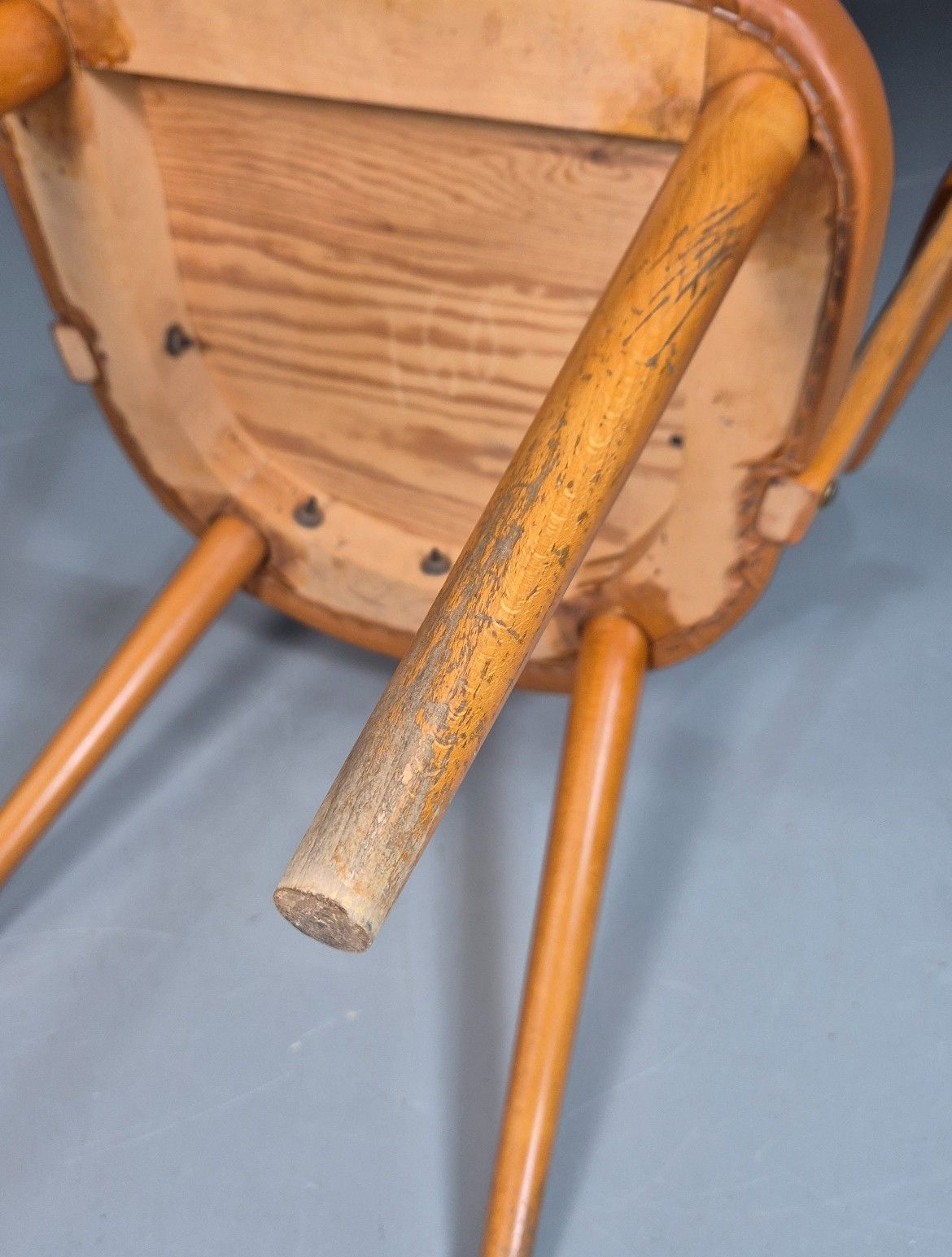 photo buy Vintage Swedish 1950s Elbow Chair Beech Frame With Tan Vinyl Cover Eb7725 Mnor
