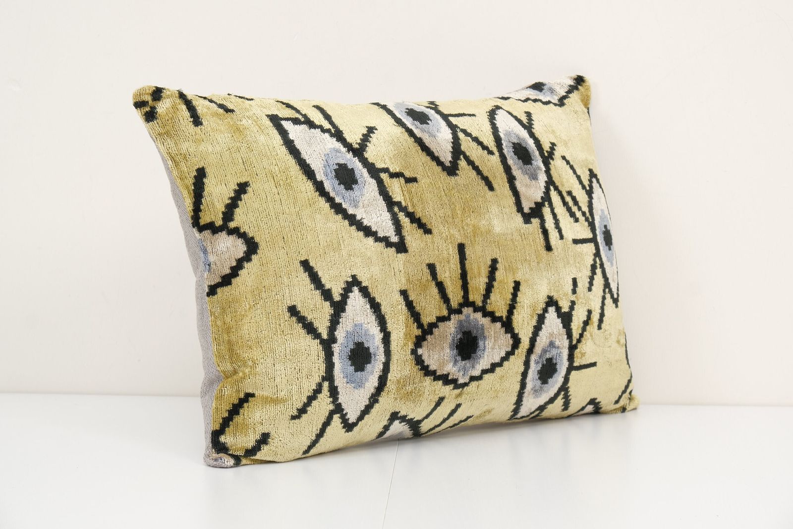 Ikat Eye Pillow Pillow Cover   Silk Ethnic Velvet Pillow Cover   Ethnic Decorative Pillow   Velvet Ikat Pillow