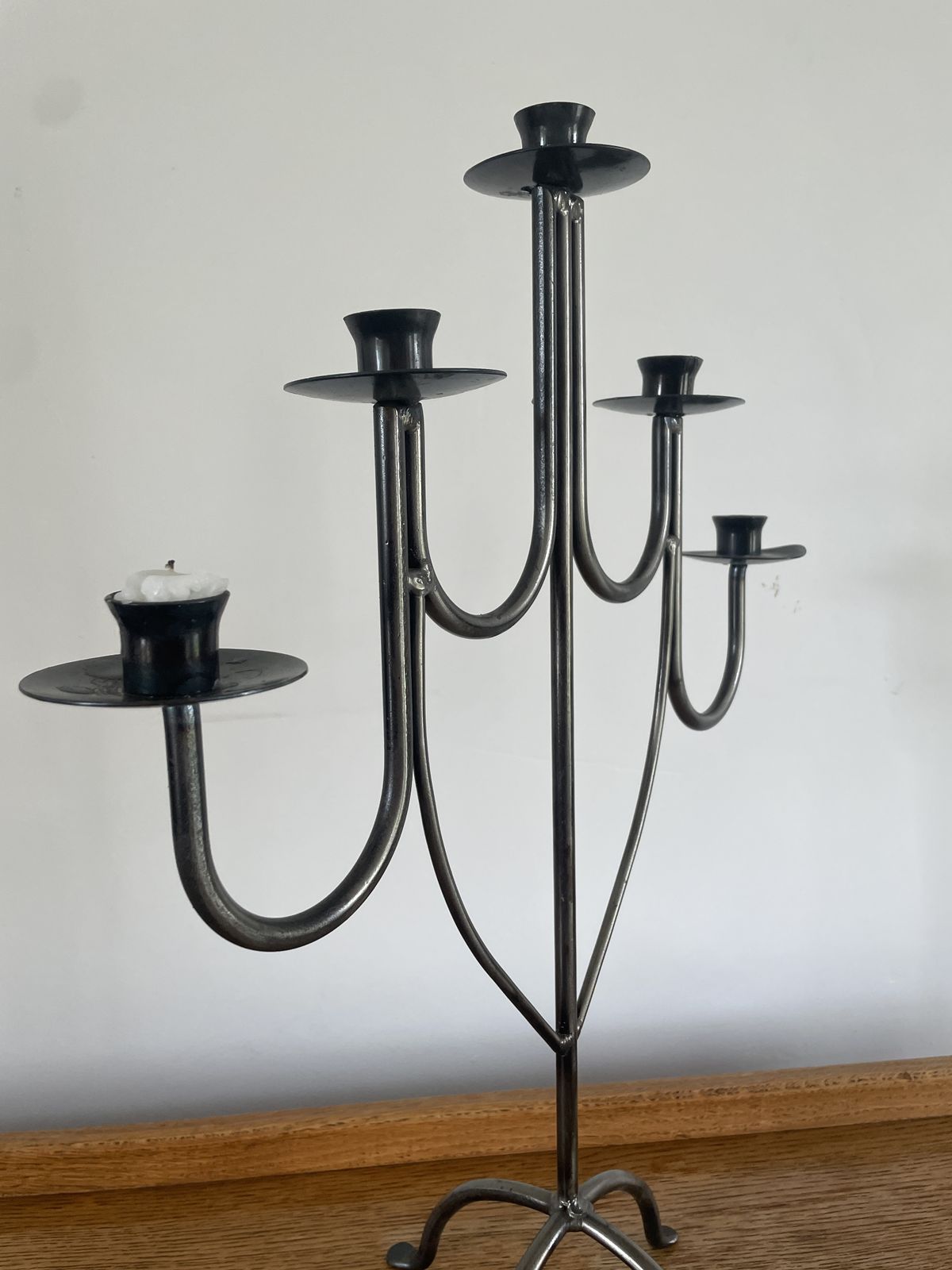 A Vintage Continental Metal Five Arm Candelabra photo Home Decor