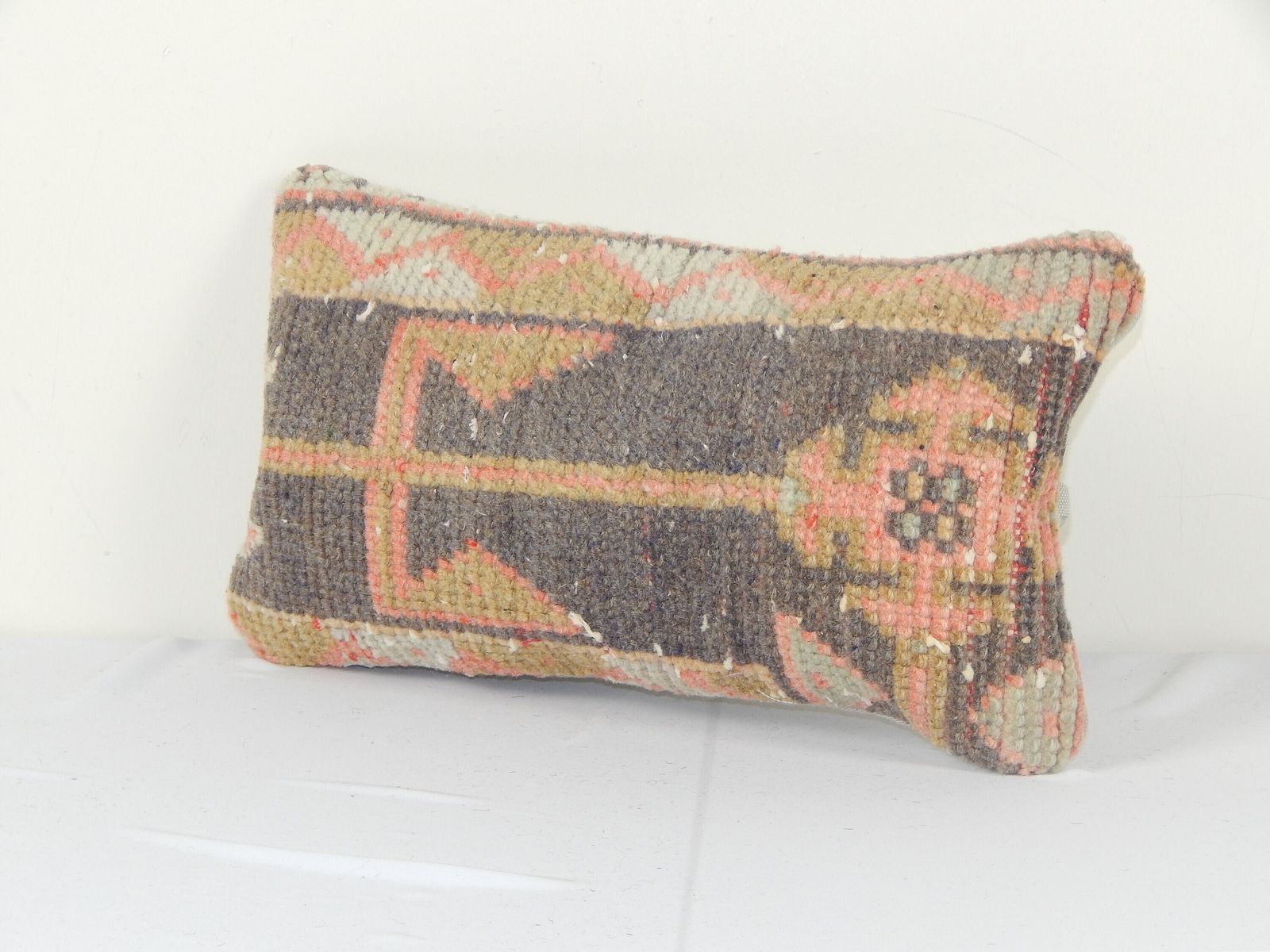 Turkish Oushak Rug Pillow Cover,  Vintage Cushion Cover, Faded Ethnic Pillow Cover photo for sale