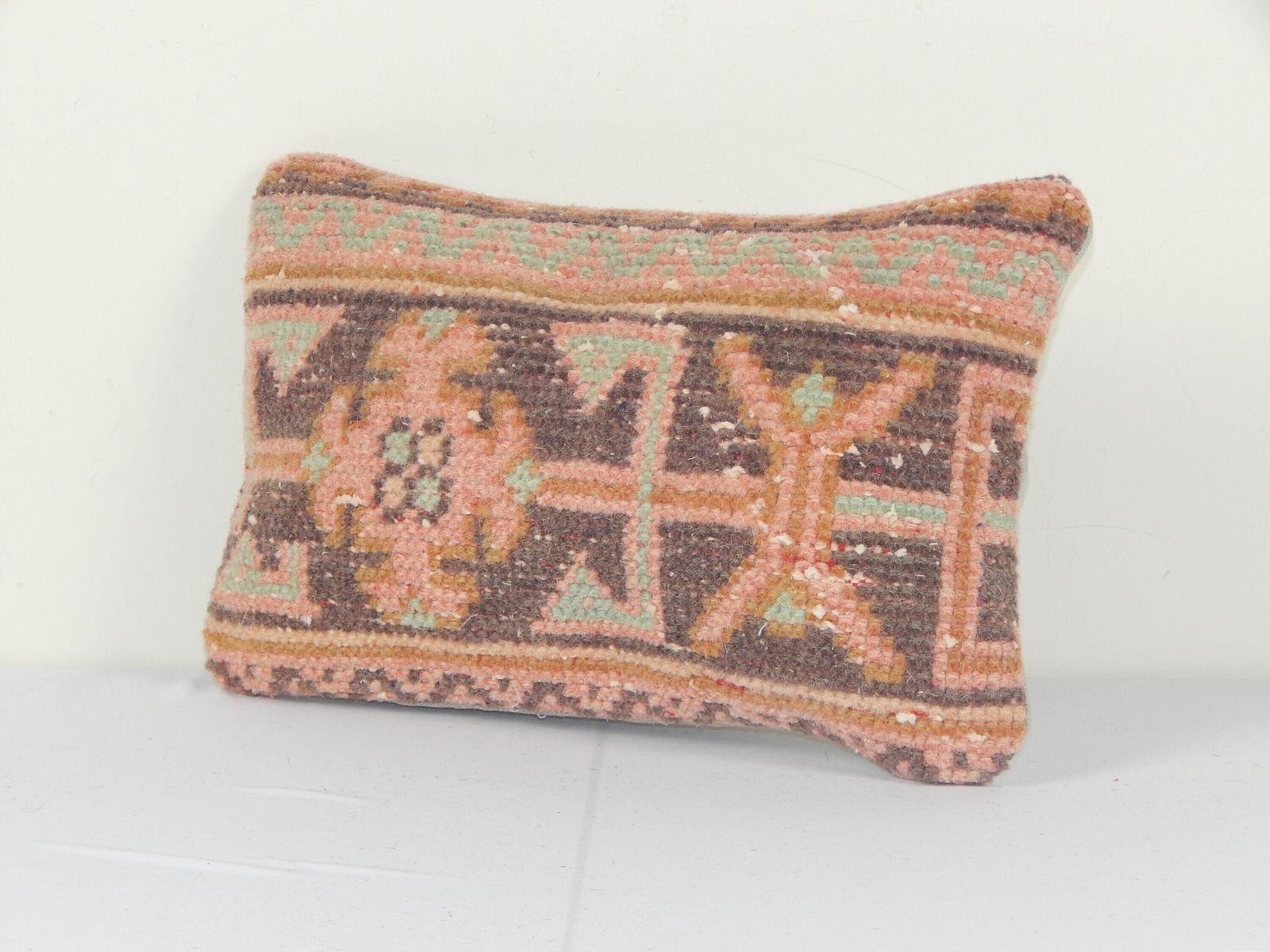 Oushak Rug Lumbar Pillow, Ethnic Pillow Cover, Vintage Traditional Carpet Pillow, Curated Neutral Vintage Pillows photo furniture