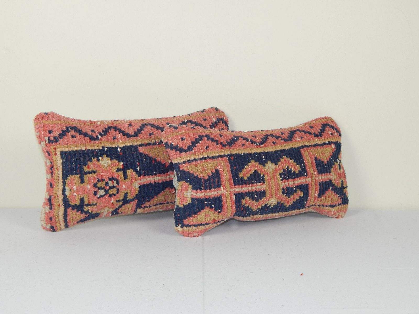 Turkish Small Pillow, Natural Pillow, Set Of Two Rug Pillow, Pair Turkish Pillow photo for sale