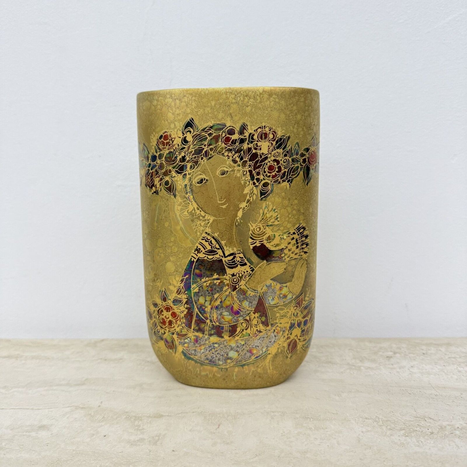 Rare Bjørn Wiinblad For Rosenthal Vase Gold Decor , 1970’s photo furniture