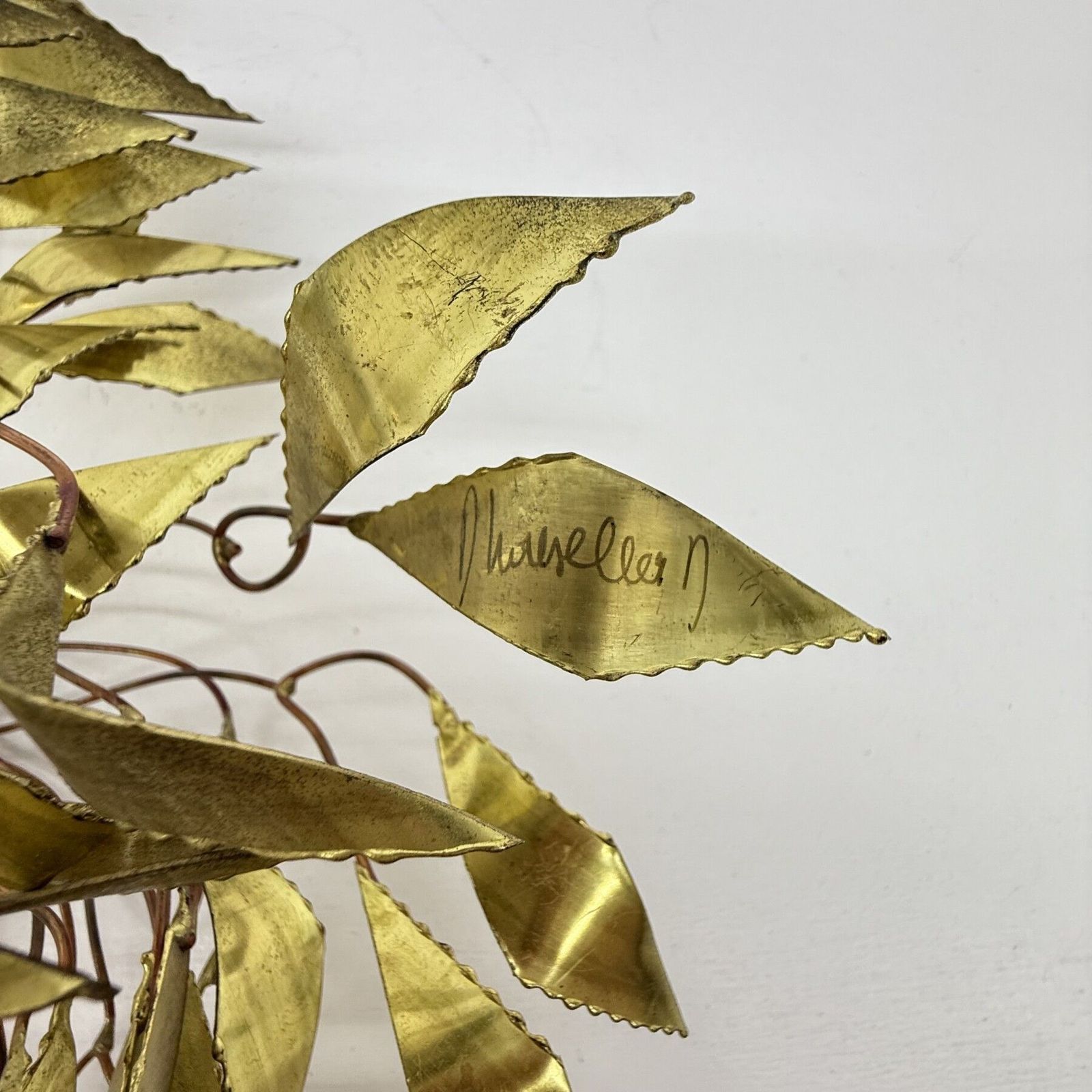 photo vintage Daniel D'haeseleer Tree Brass Wandsculptuur, Jaren 1970