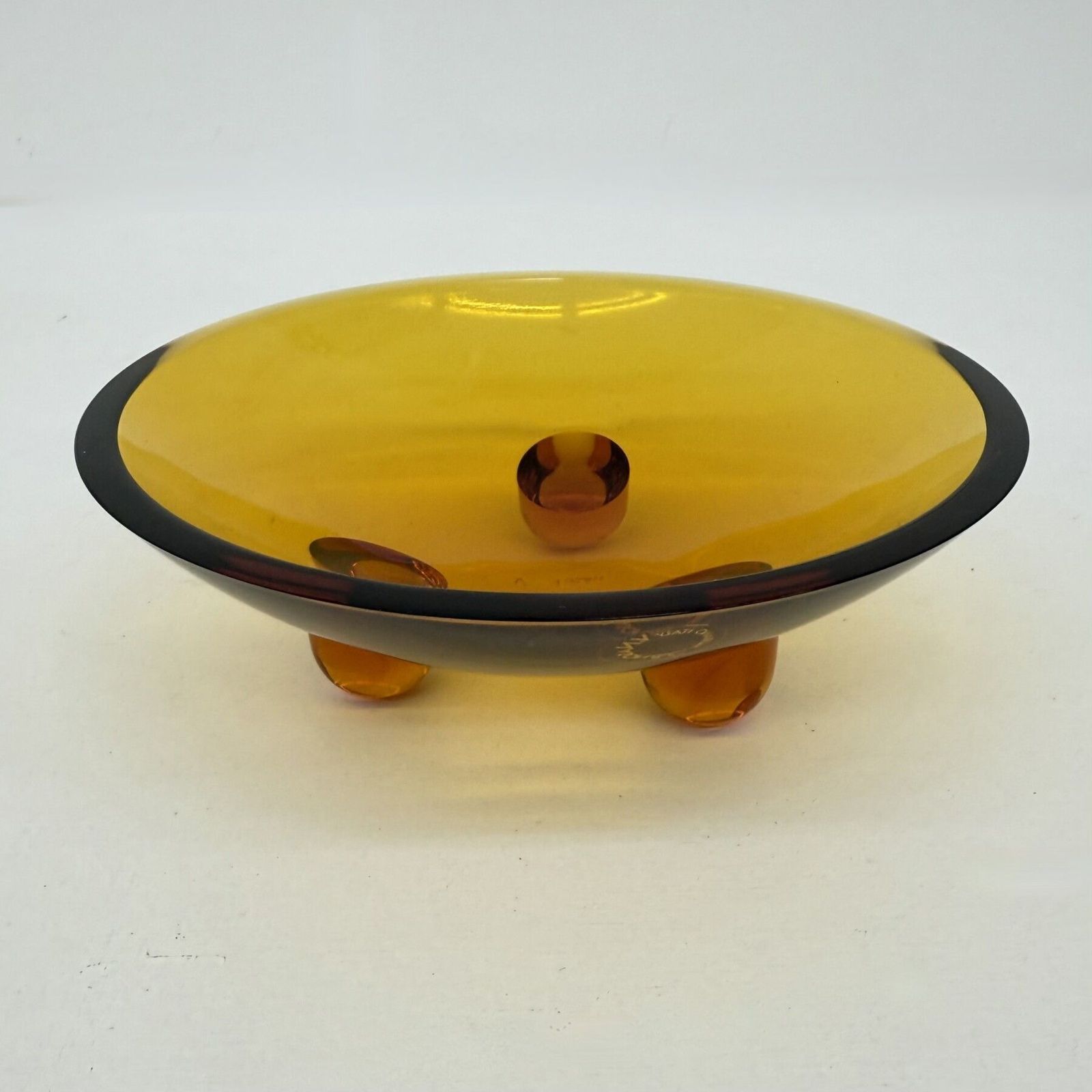 V. Nason & C. Italy Murano Centerpiece Glass Bowl In Amber , 1970s photo furniture