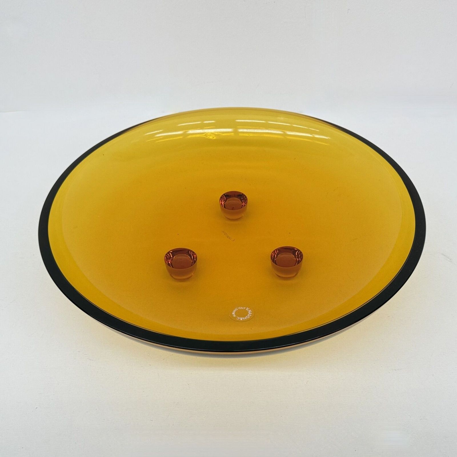 V. Nason & C. Italy Murano Centerpiece Glass Bowl In Amber , 1970s photo for sale