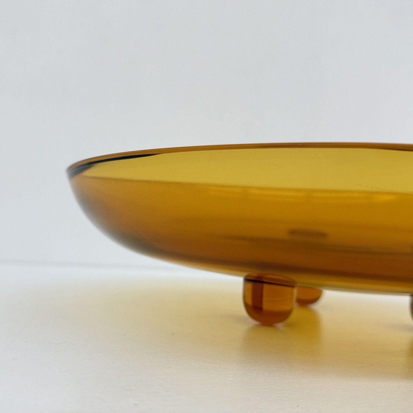 V. Nason & C. Italy Murano Centerpiece Glass Bowl In Amber , 1970s photo vinterior