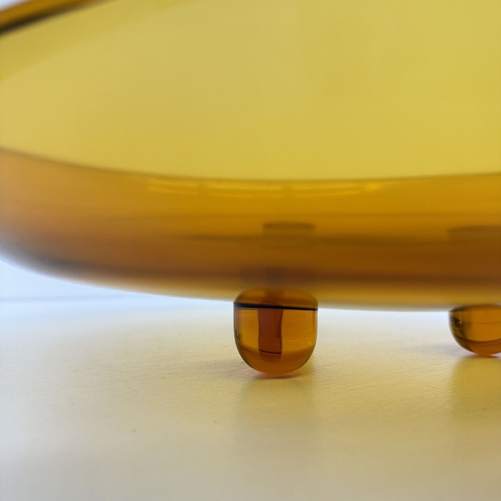 V. Nason & C. Italy Murano Centerpiece Glazen Schaal In Amber, Jaren 1970 photo buy