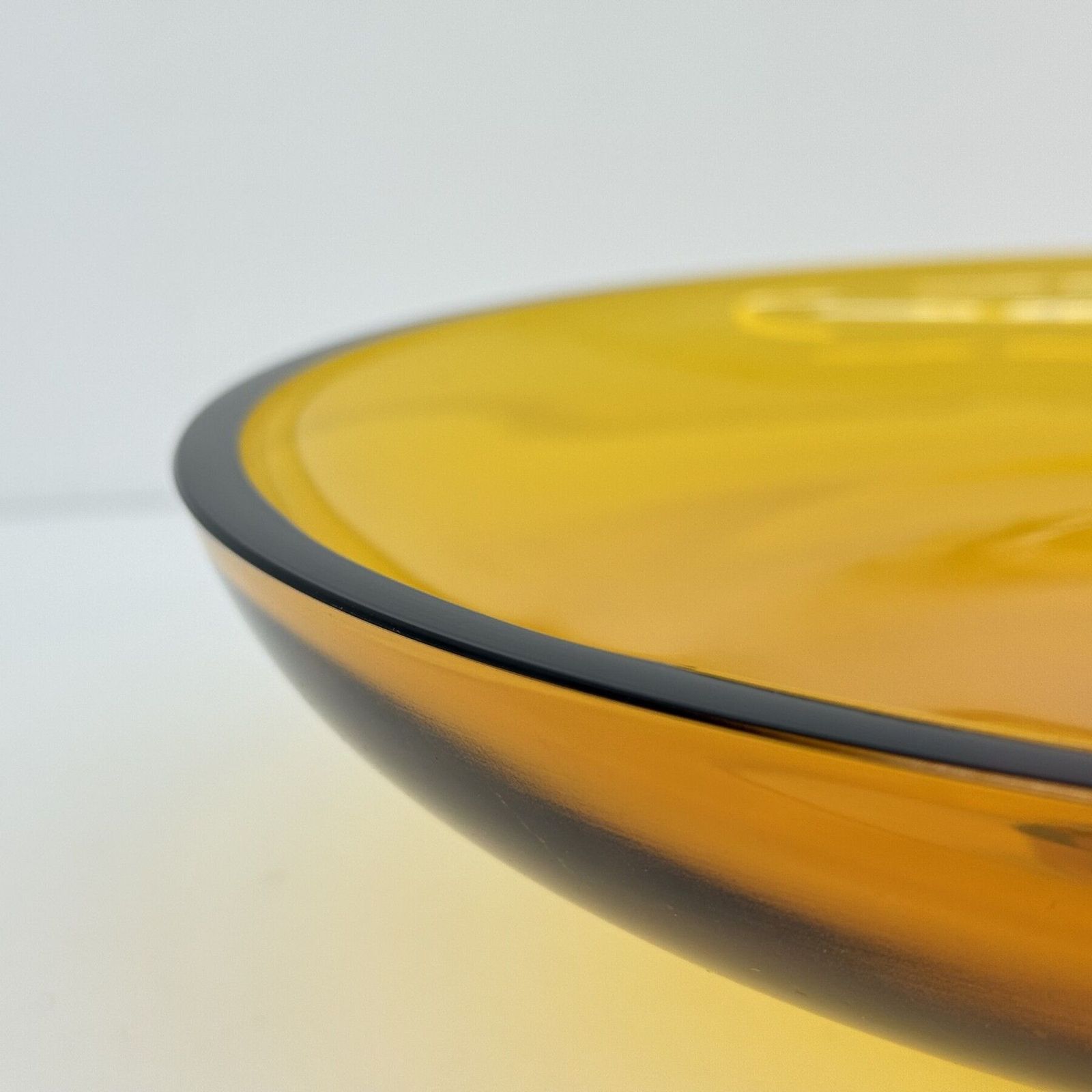 Home Decor V. Nason & C. Italy Murano Centerpiece Glass Bowl In Amber , 1970s photo