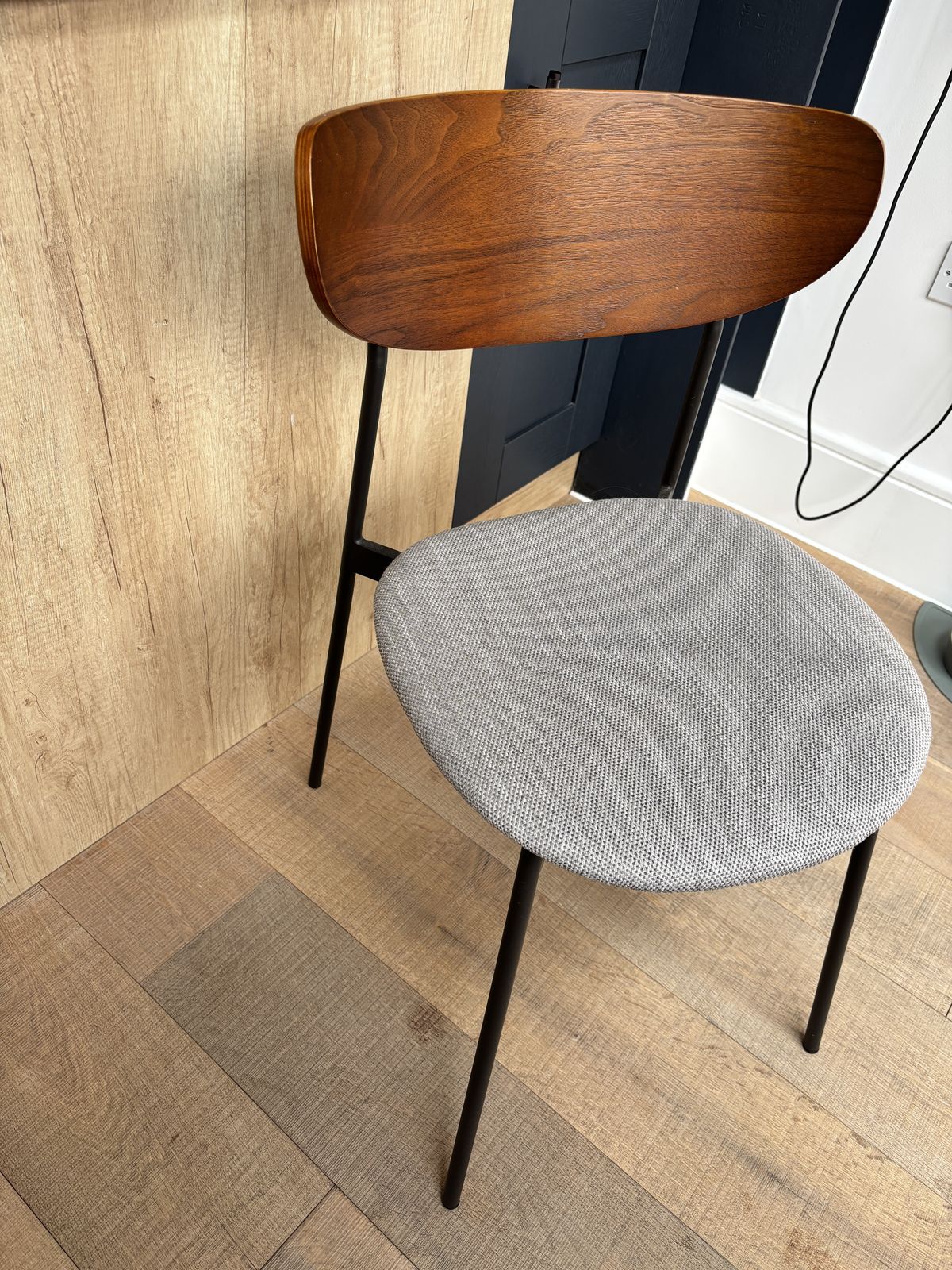 West Elm Mid Century Modern Petal Dining Chair In Dark Walnut