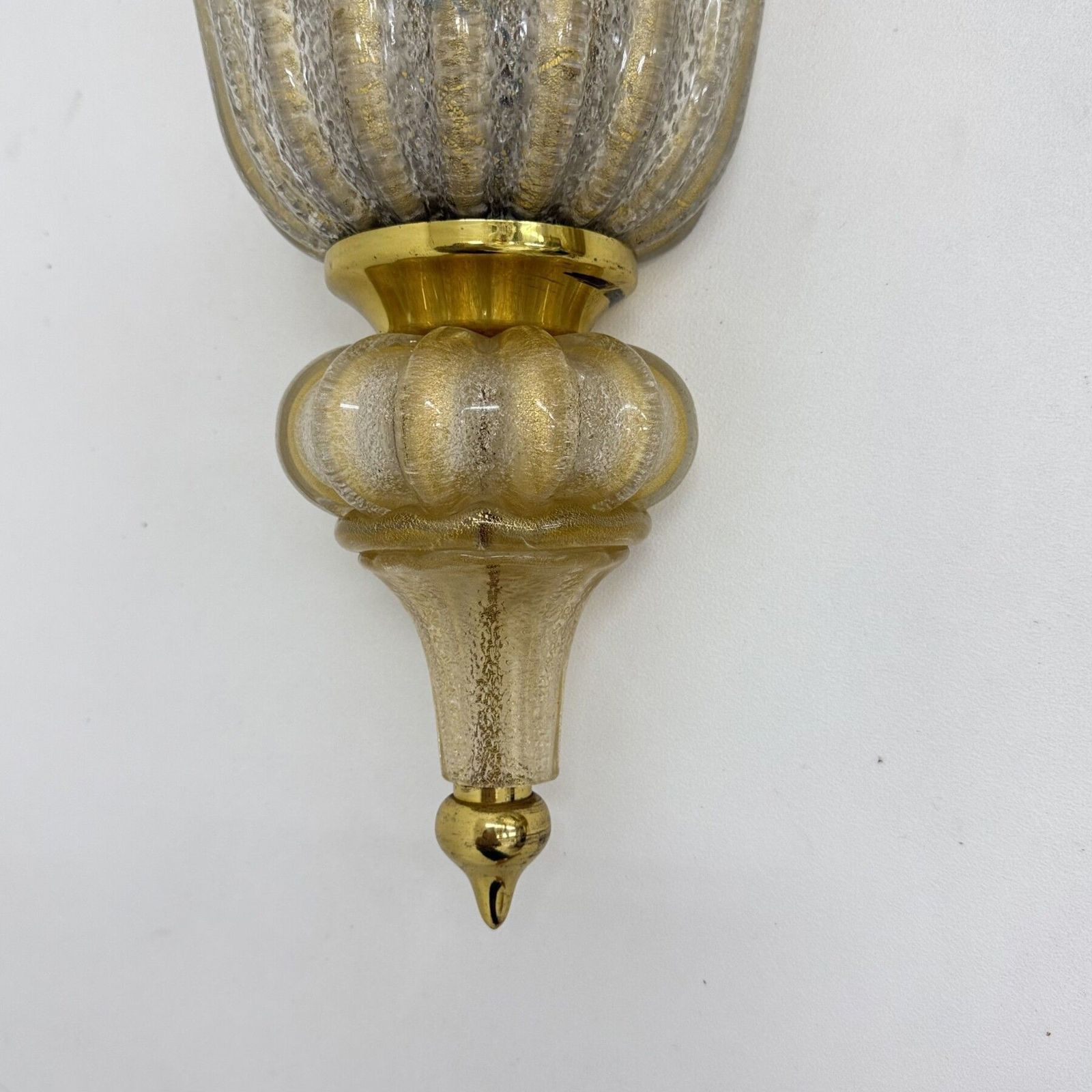 photo vinterior Pair Of Xl Barovier & Toso Wall Lamps Sconce Murano Glass , 1970s
