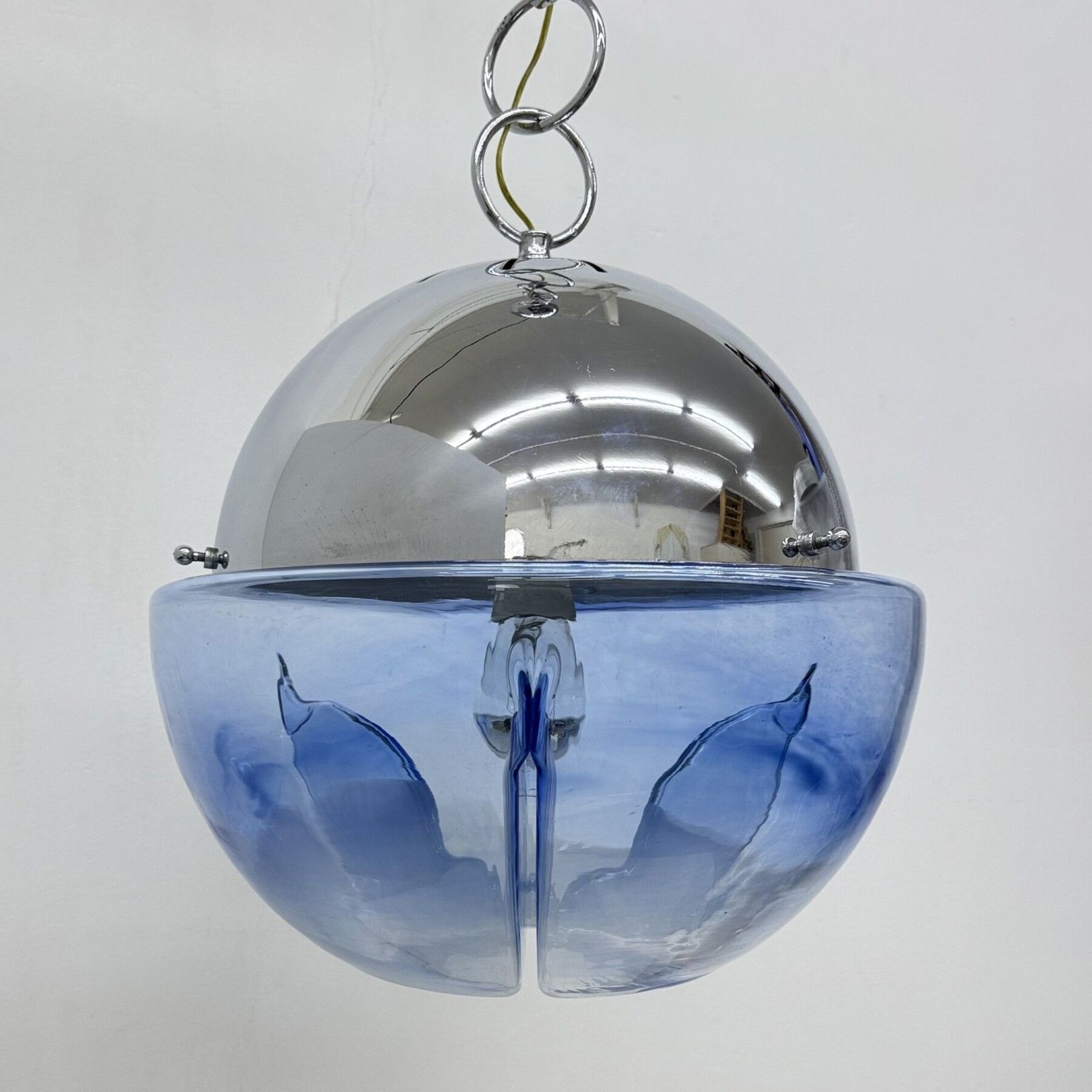 Mid Century Design Grote Bol Murano Glazen Hanglamp Van Mazzega, Jaren 1970