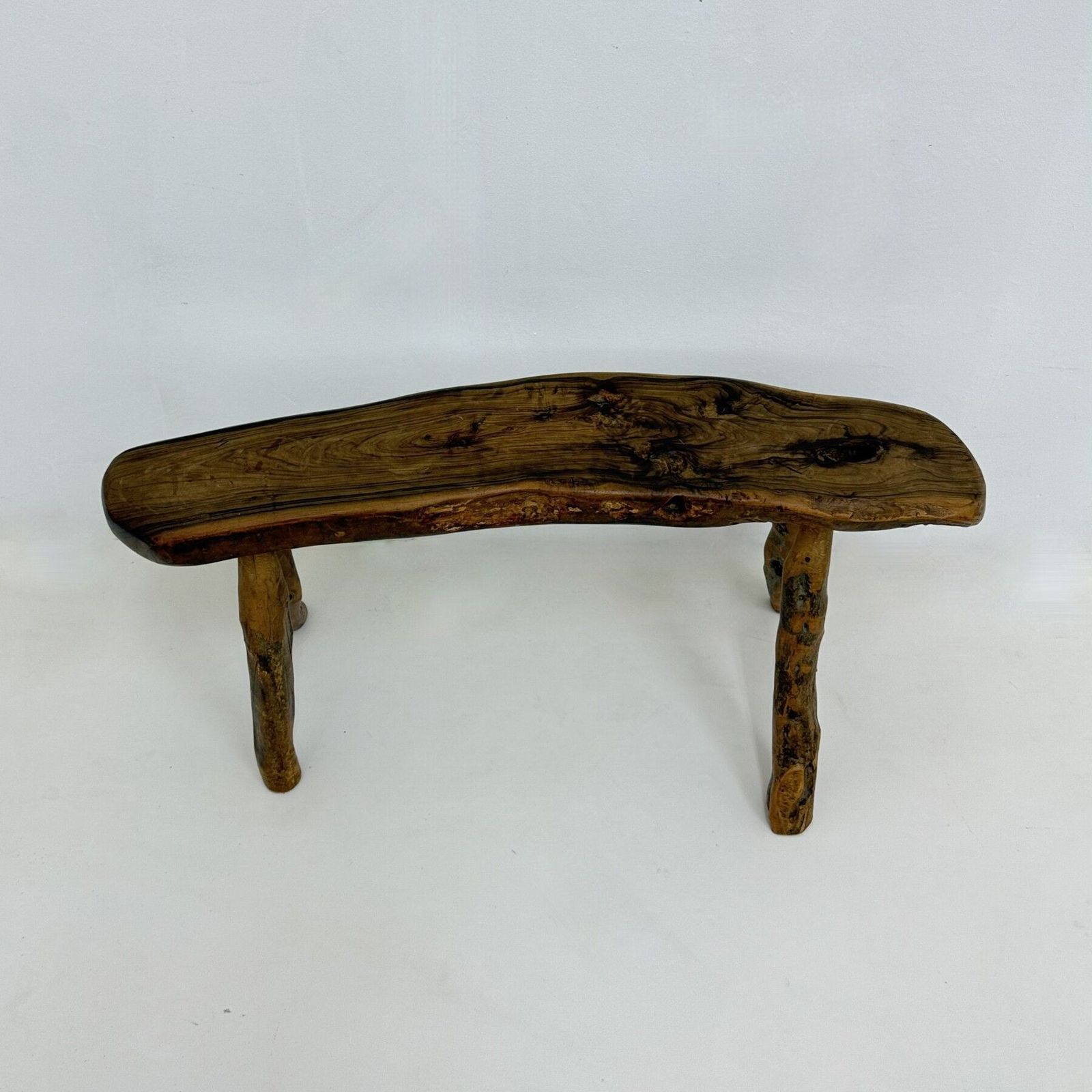 Brutalist Solid Wooden Side Table , 1970s photo for sale