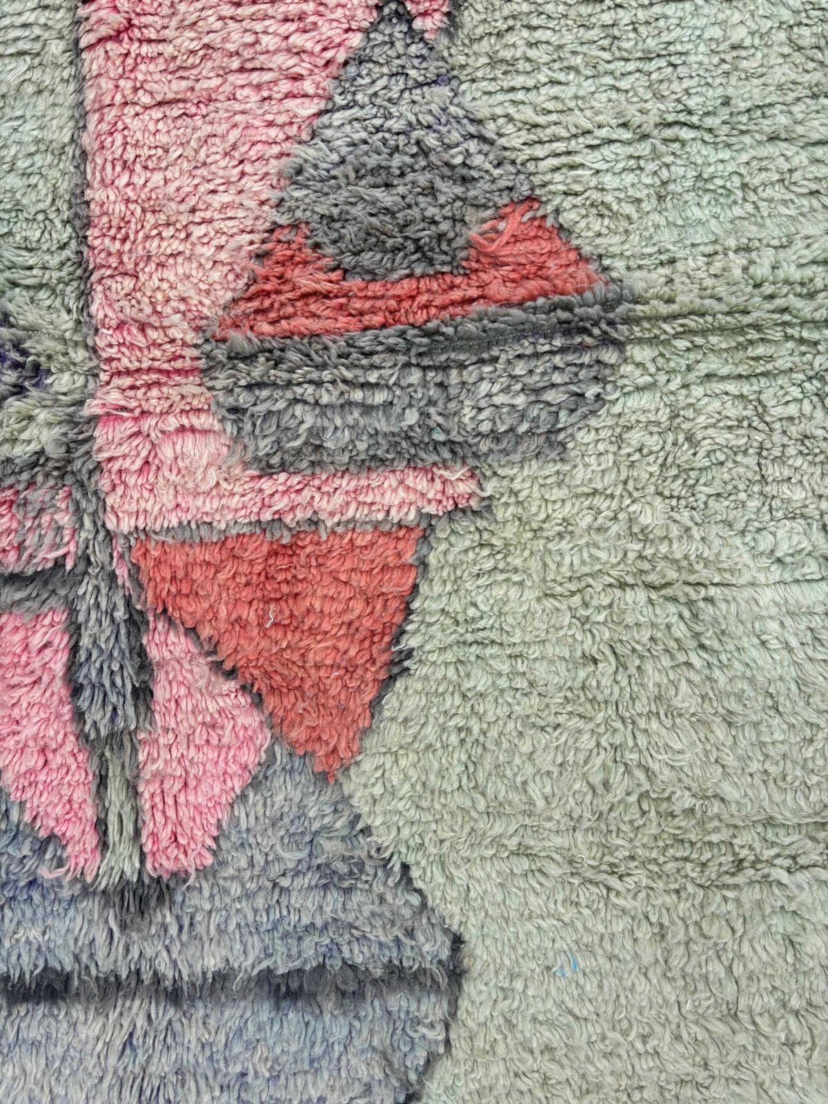 Authentic Moroccan Boujad Pink Berber Wool Rug 170x260 Cm   Handwoven Geometric Boho Area Carpet   Tribal Wool Rug photo vintage