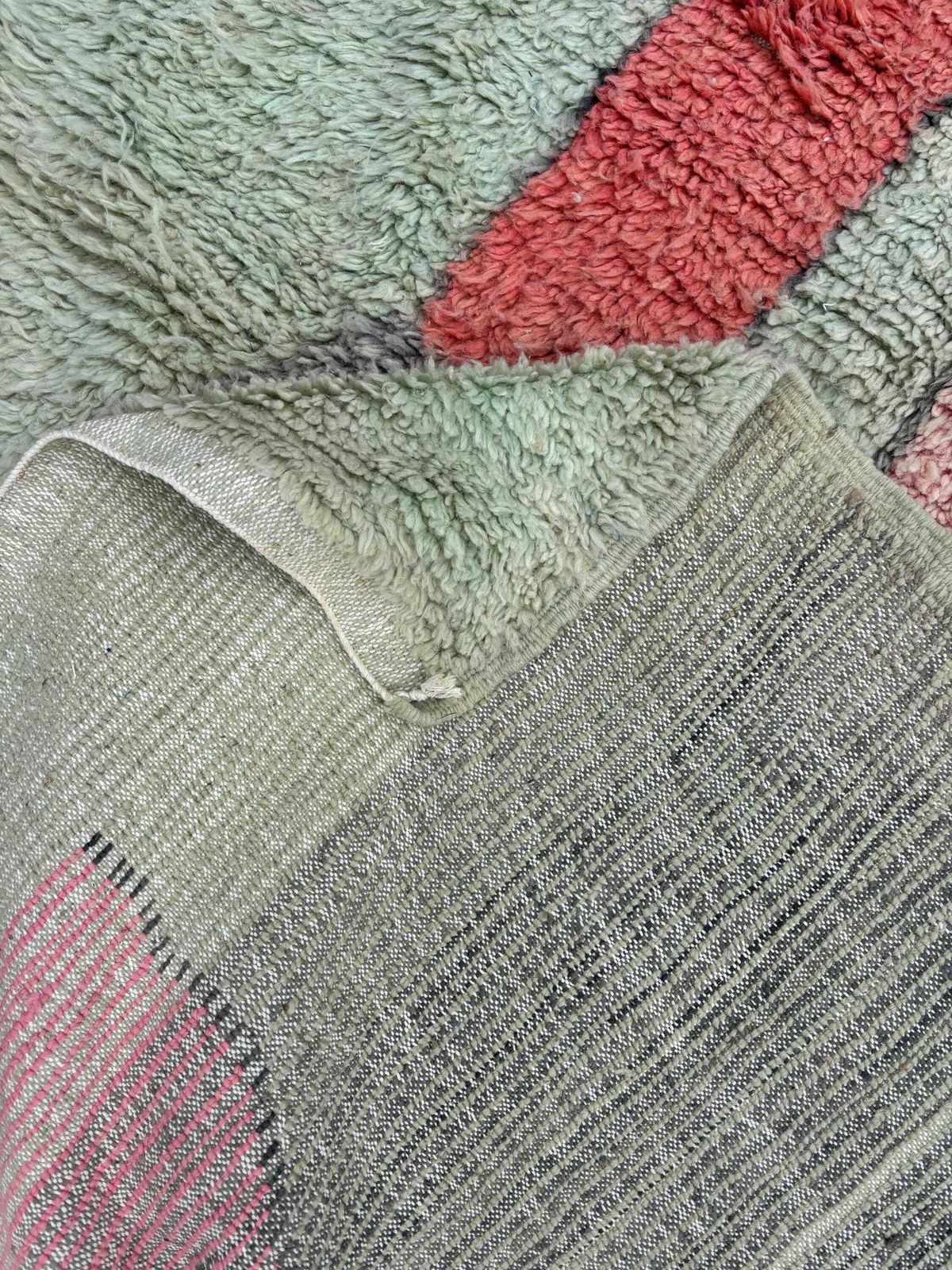 photo furniture Authentic Moroccan Boujad Pink Berber Wool Rug 170x260 Cm   Handwoven Geometric Boho Area Carpet   Tribal Wool Rug