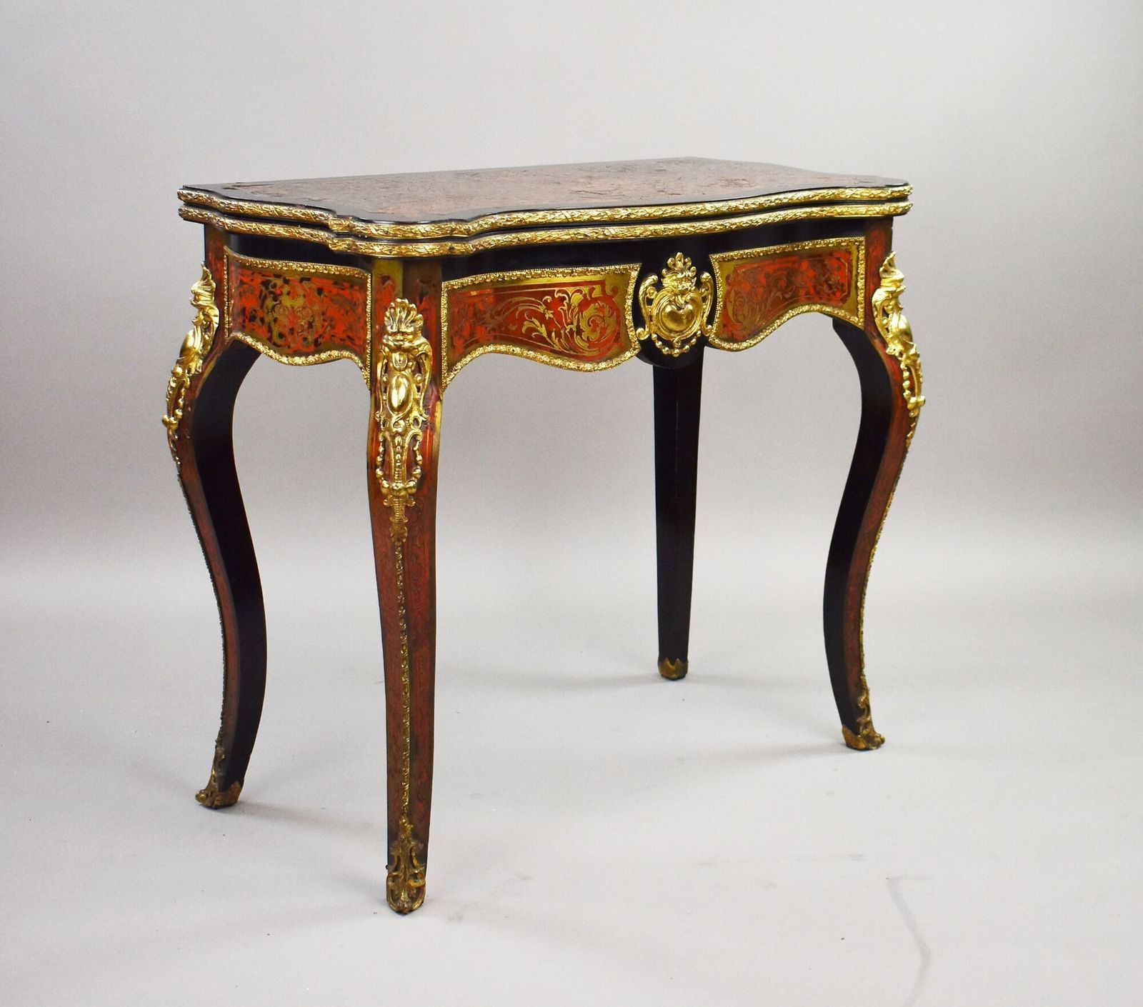 Louis XV Style Boulle Marquetry Card Table By Edwards & Roberts