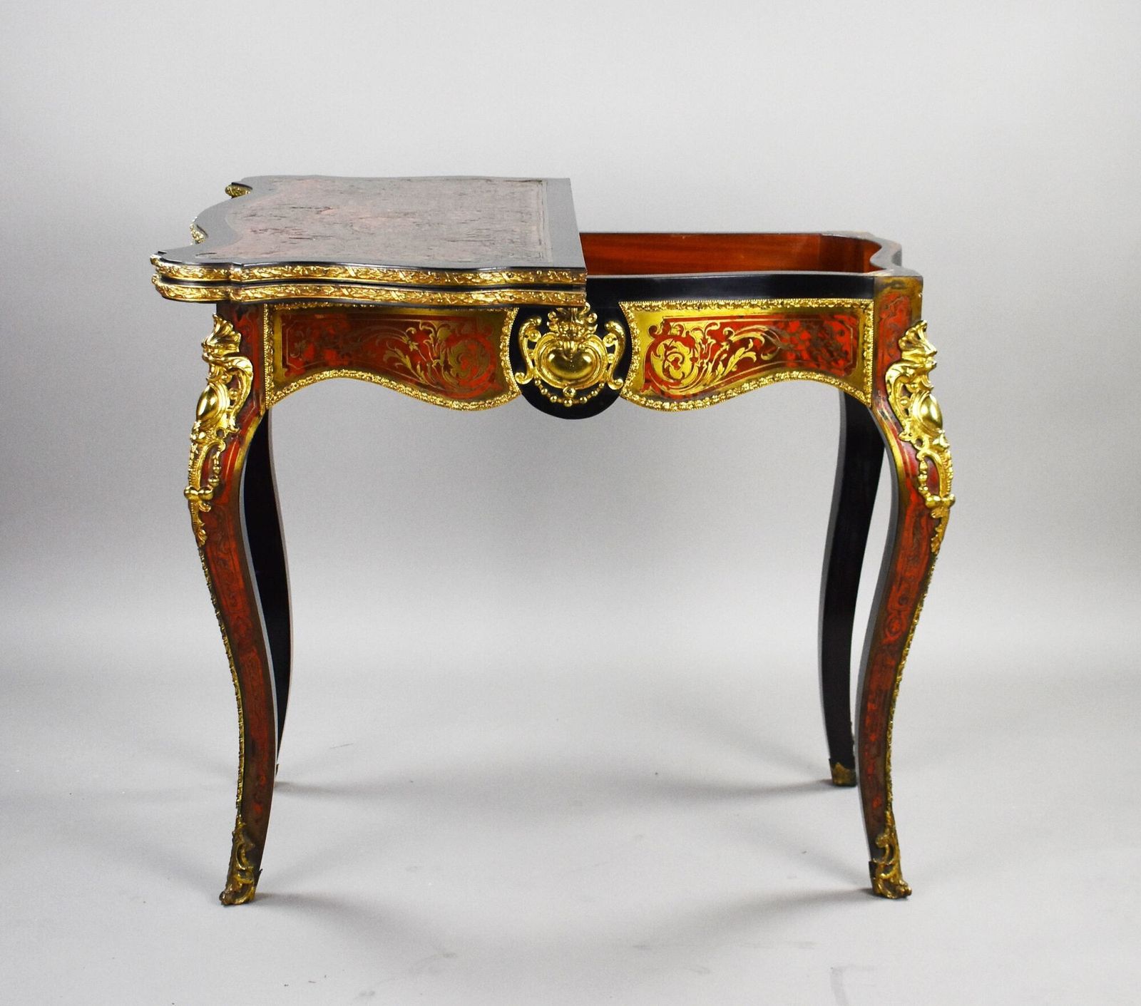 Louis XV Style Boulle Marquetry Card Table By Edwards & Roberts photo for sale