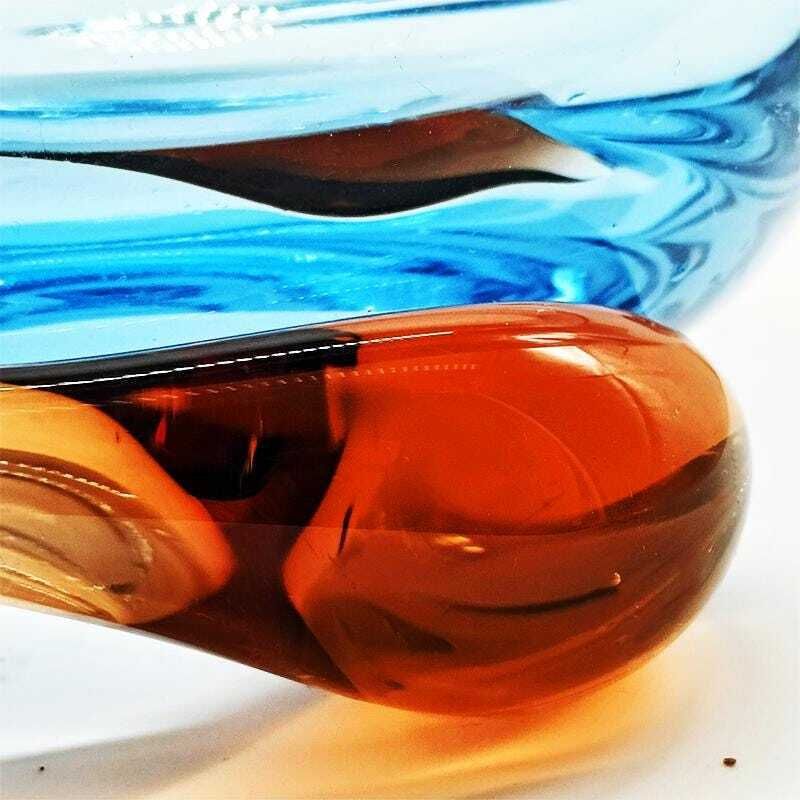 1960s Ashtray Or Catch All In Blown And Handcrafted Murano Glass. Made In Italy. photo vinterior