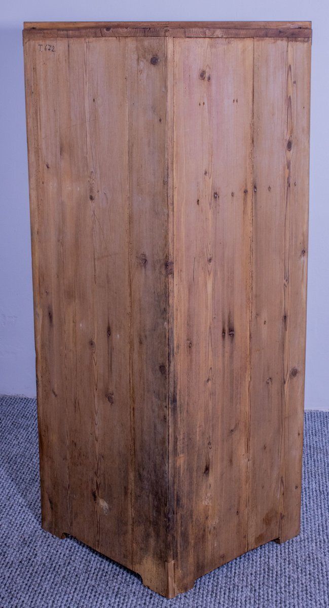 Late 19th Century Pine Corner Cabinet With Drawer, 1899 photo vinterior