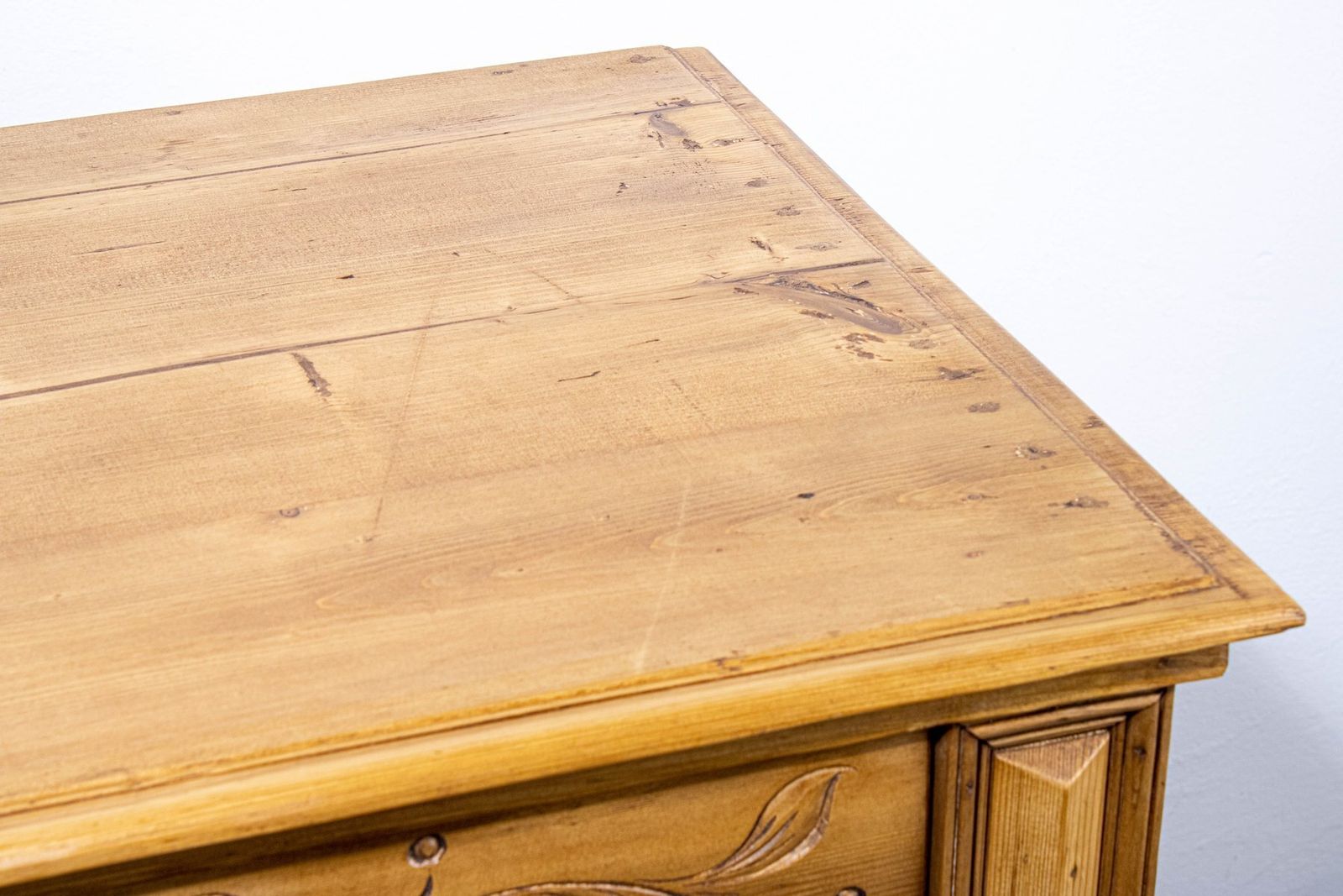 photo for sale Antique Waxed Stripped Pine Chest Of 3 Drawers, Late 19th Century